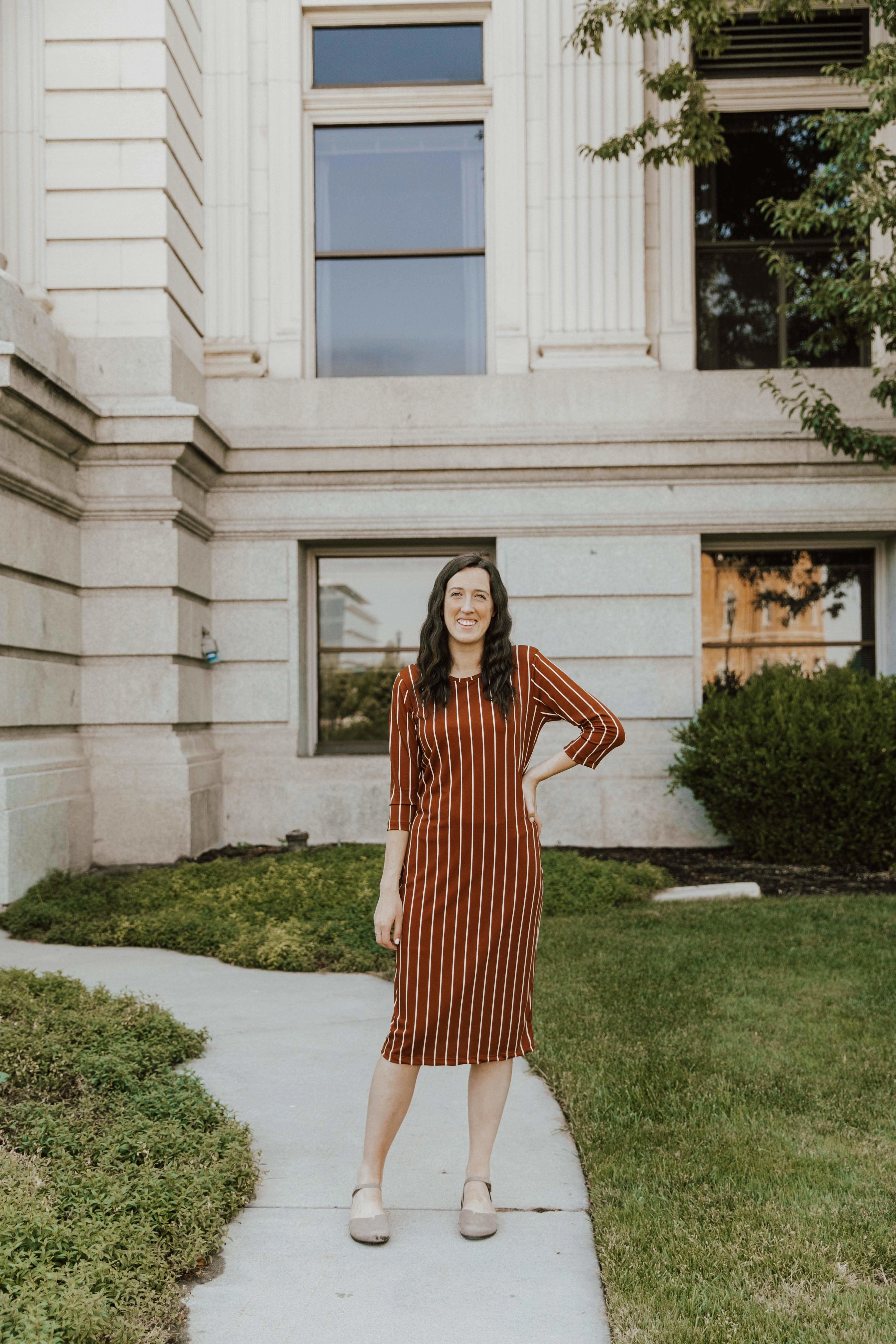 Everyday Use Mood Look Jadyn Dress Gold Stripe