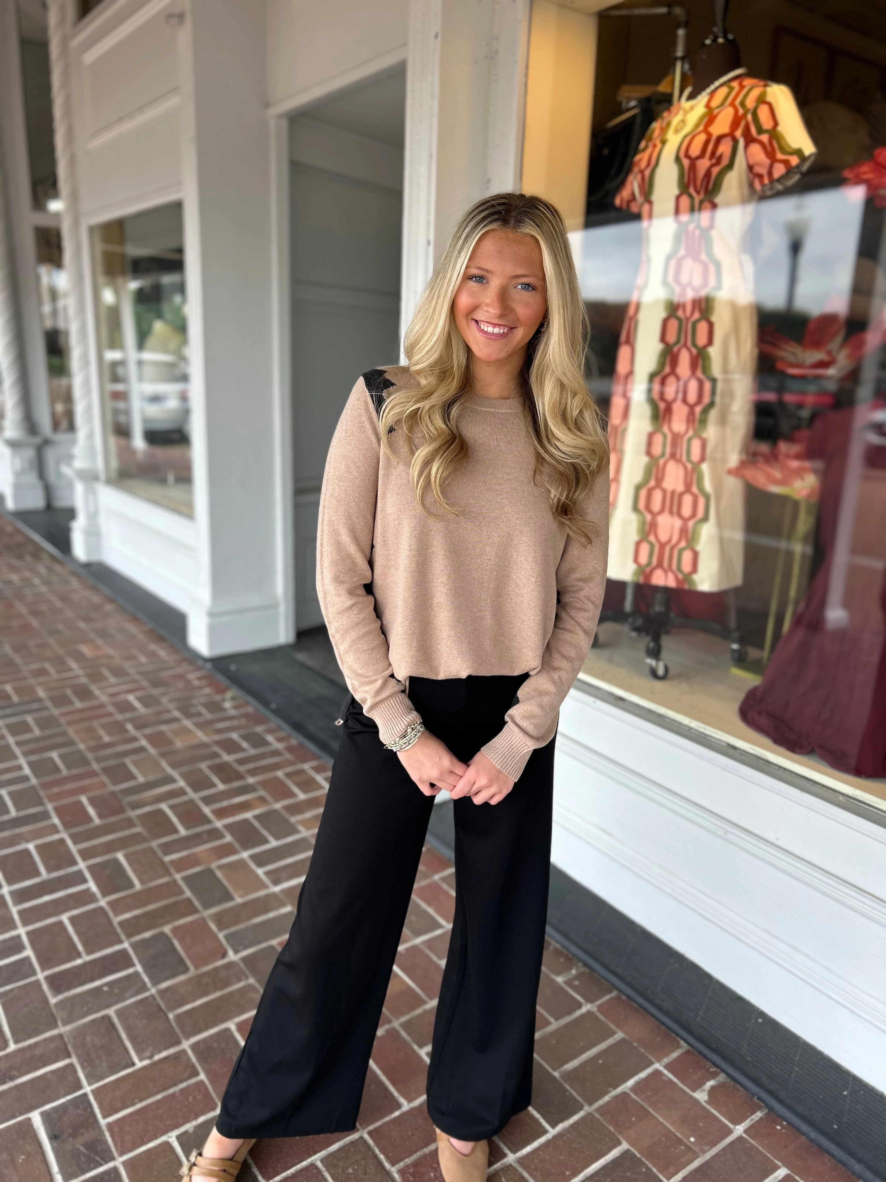Jaggered Sweater in Oat Knit Fabric Technology