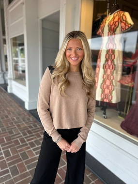 NonScratchyLining Breathable Ventilation Jaggered Sweater in Oat