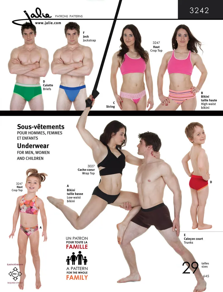 Jalie Pattern 3242 - Underwear for men, women and children