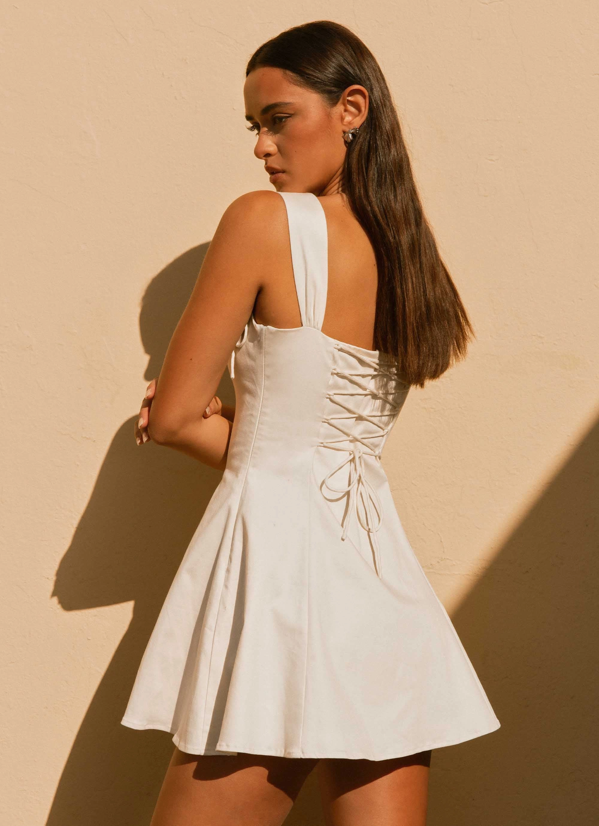 Light material Chic and Stylish Jamaya Tie Mini Dress - Ivory