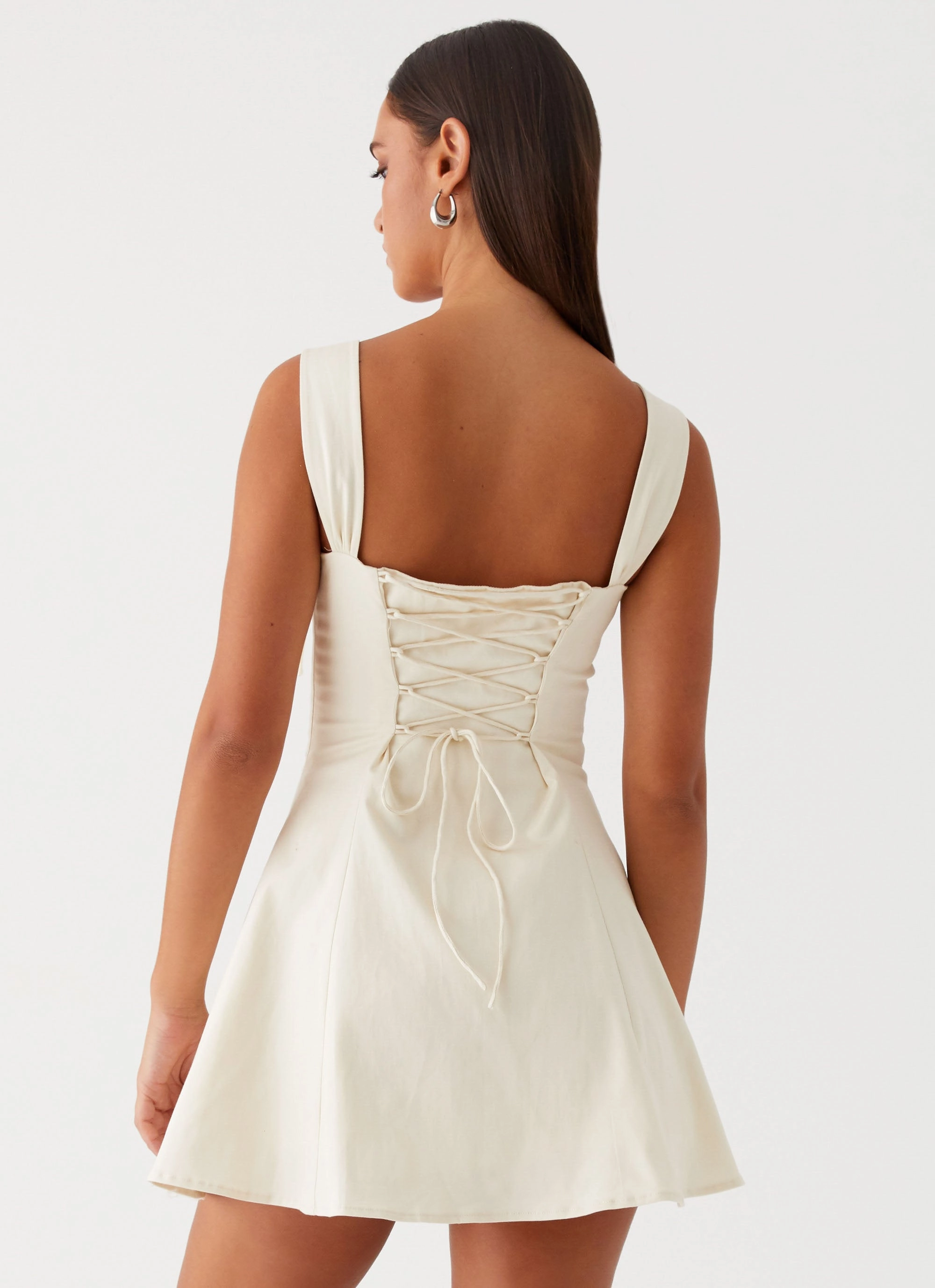 Brunch Outfit Jamaya Tie Mini Dress - Ivory
