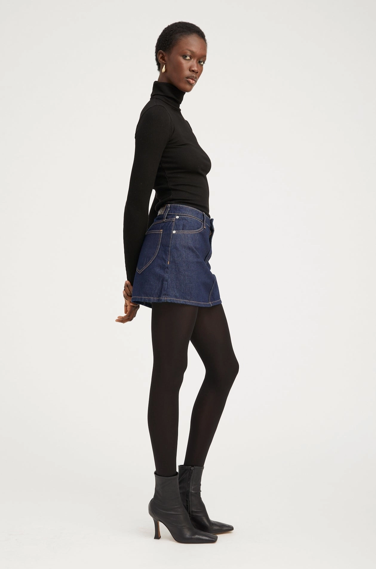 Jane Denim A-Line Mini Skirt SunProtective