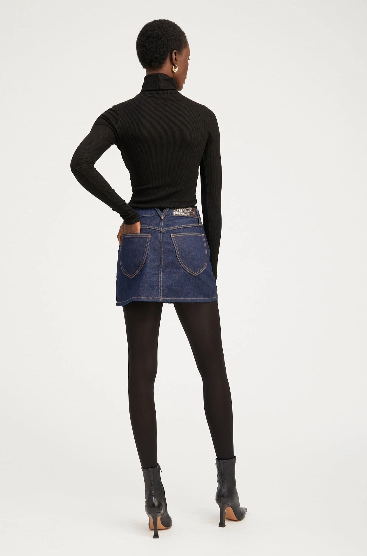 Reversible design Layered Hem Detailing Jane Denim A-Line Mini Skirt