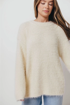 Jane Pullover Sweater in Cream (No Restock) UltraSoftInterior Durable Interlock Stitch