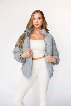 elegant design HygienicCoating Jasmine Oversized Puffer Jacket in Iceberg