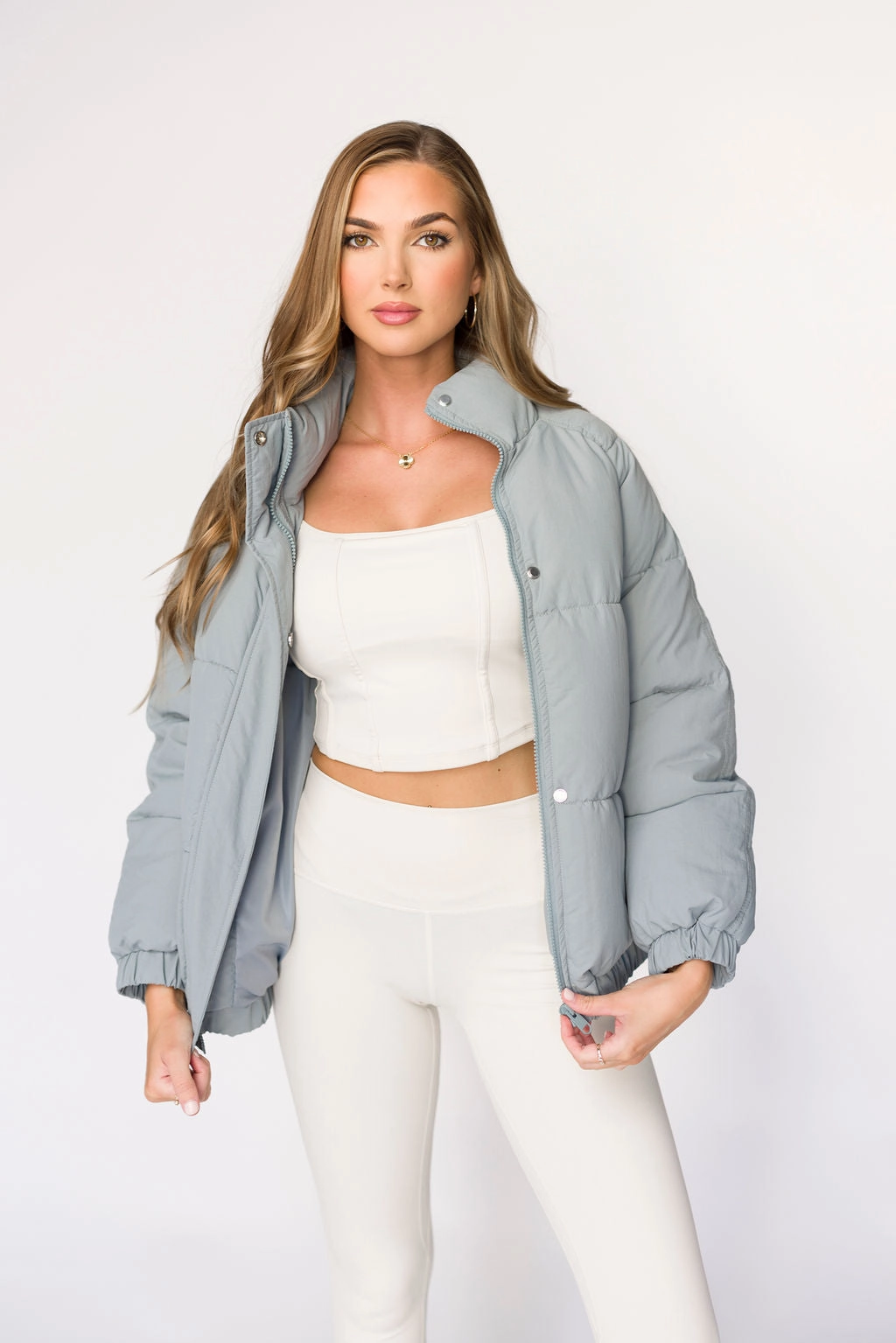 Jasmine Oversized Puffer Jacket in Iceberg Buttery Soft Handfeel