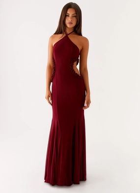 Jemima Maxi Dress - Raspberry Wine Soft Waist