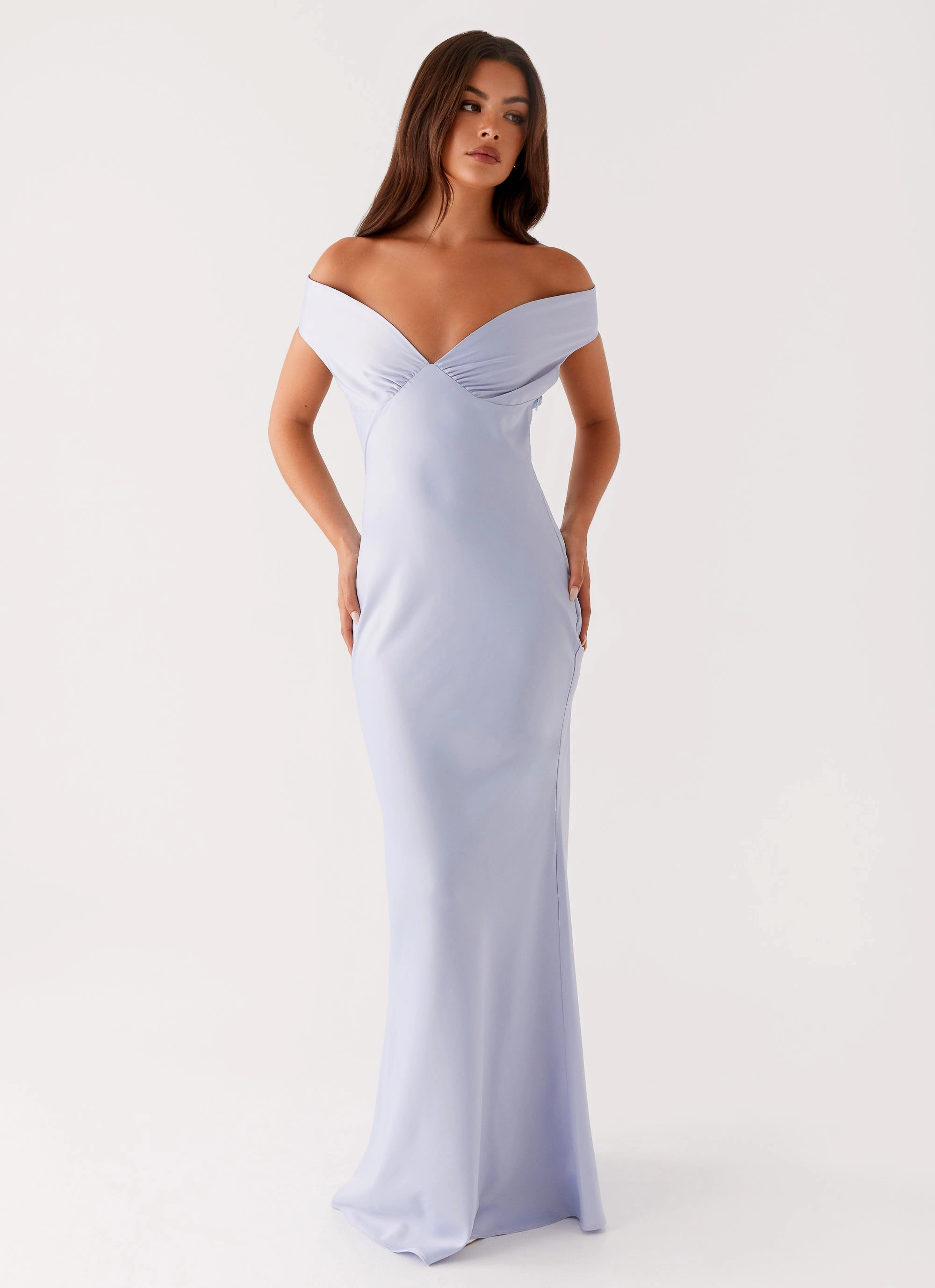 Jenner Maxi Dress - Blue Soft Stitch Muted Tones
