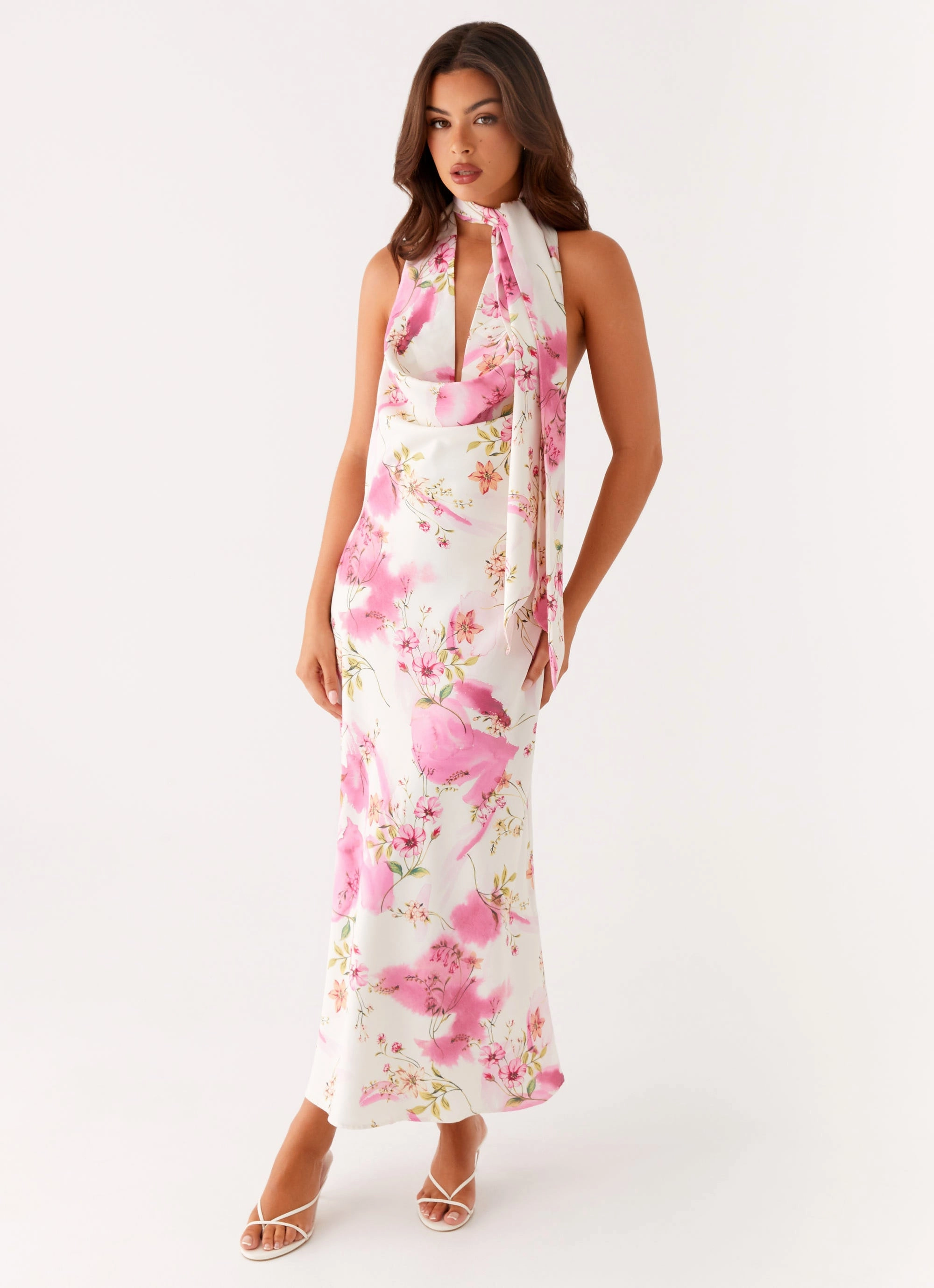 Jensen Midi Dress - Ivory Floral Print Field Fresh Elegance Glow