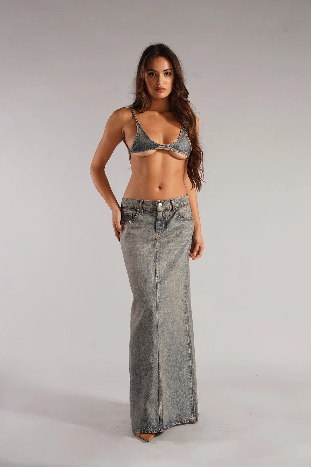 Relaxed Look THE GLOW SKIRT / LIQUID BLUE