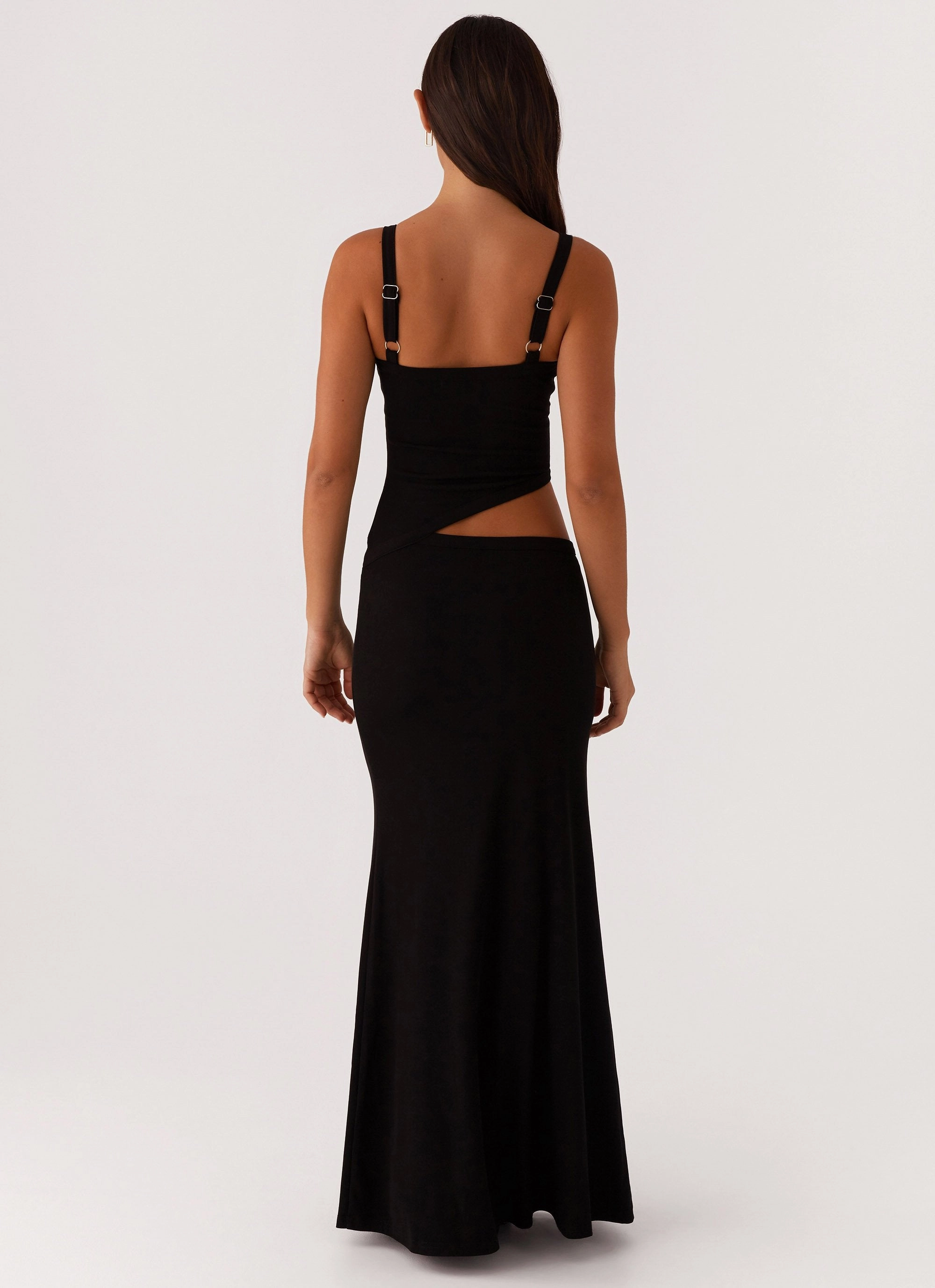 Jocelyn Maxi Dress - Black Rhinestone-Detail Seasonal Essential