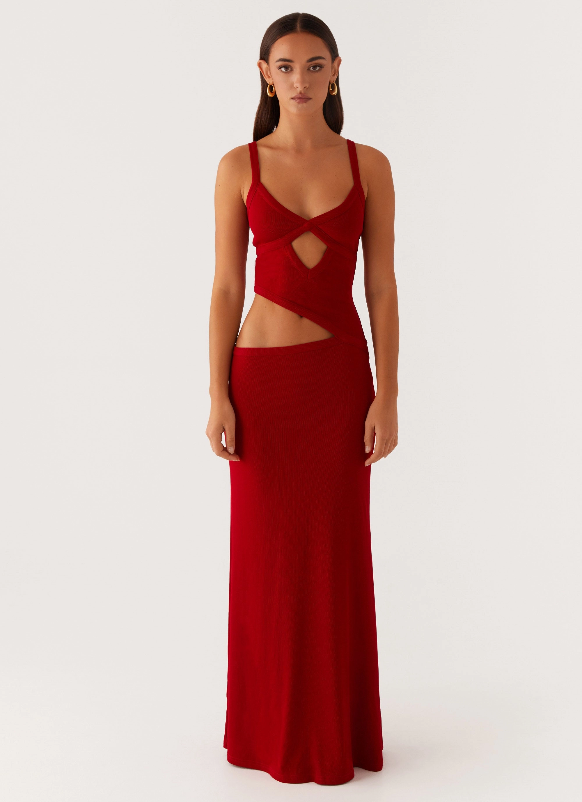 Dreamy Presence Jocelyn Maxi Dress - Red