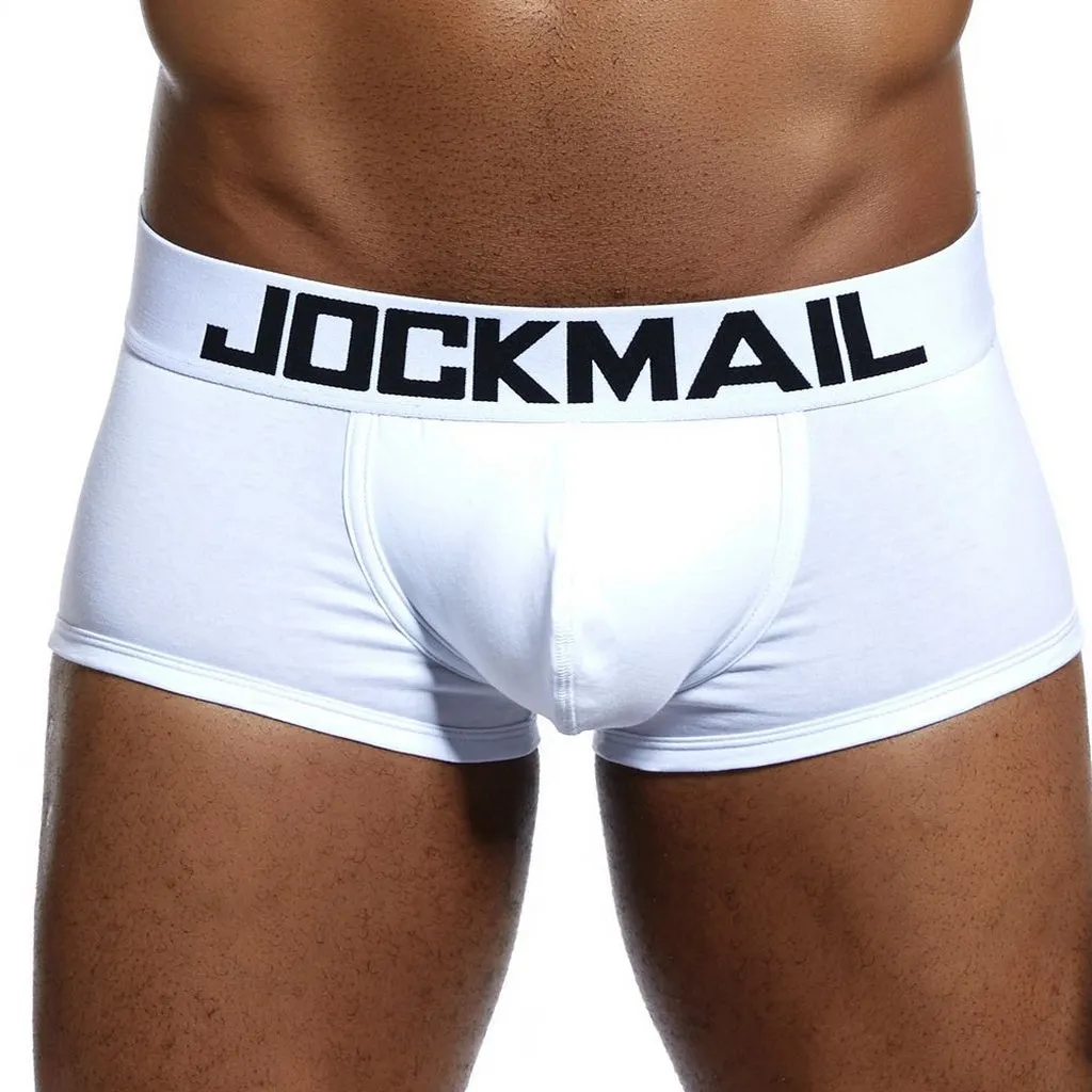 JOCKMAIL Brand Male Panties Breathable Boxers Cotton Men Underwear U Convex Pouch Sexy Underpants Printed Leaves Homewear Shorts