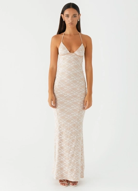 Jolina Lace Maxi Dress - White Youthful Mood