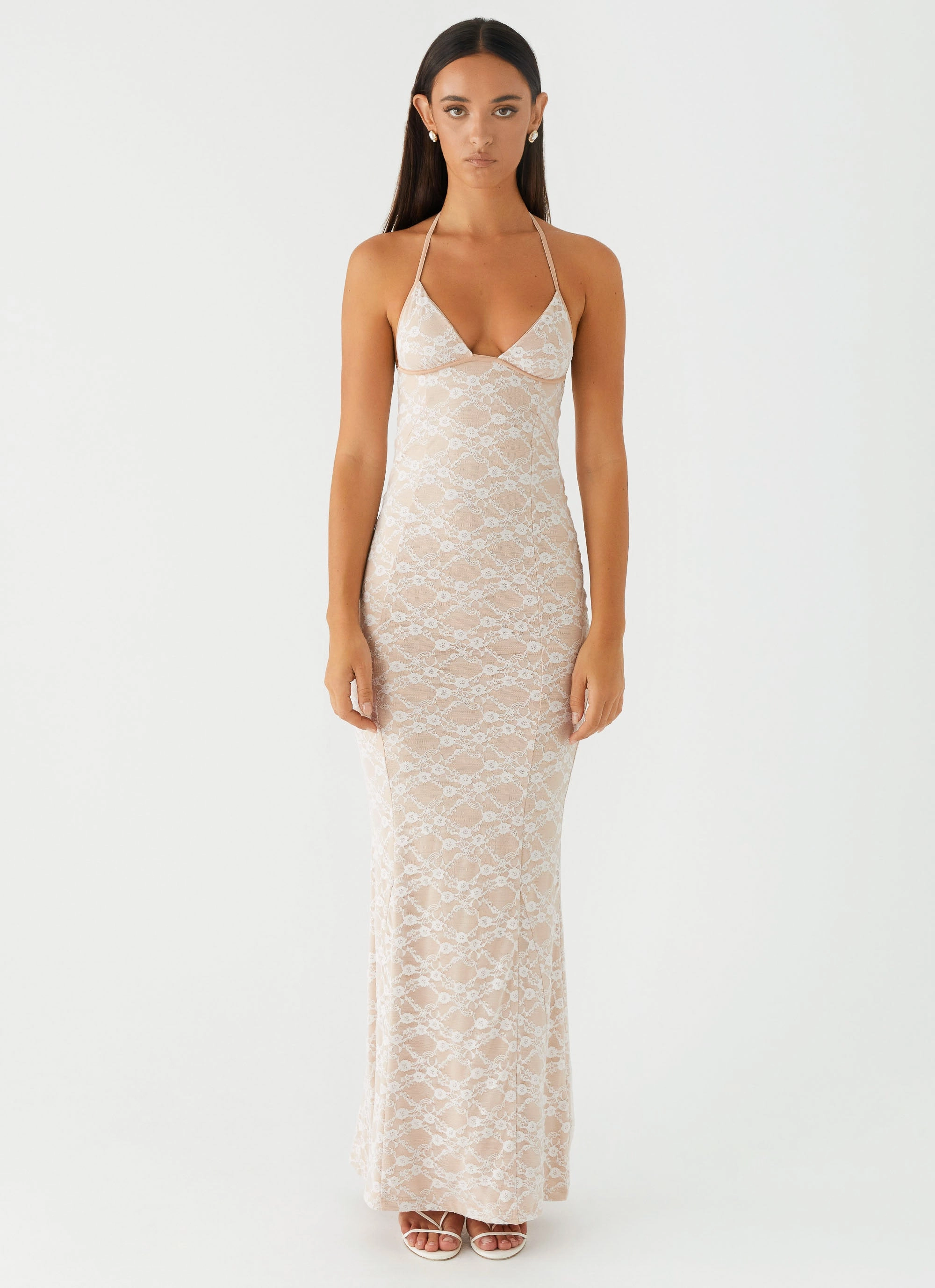 Jolina Lace Maxi Dress - White Youthful Mood