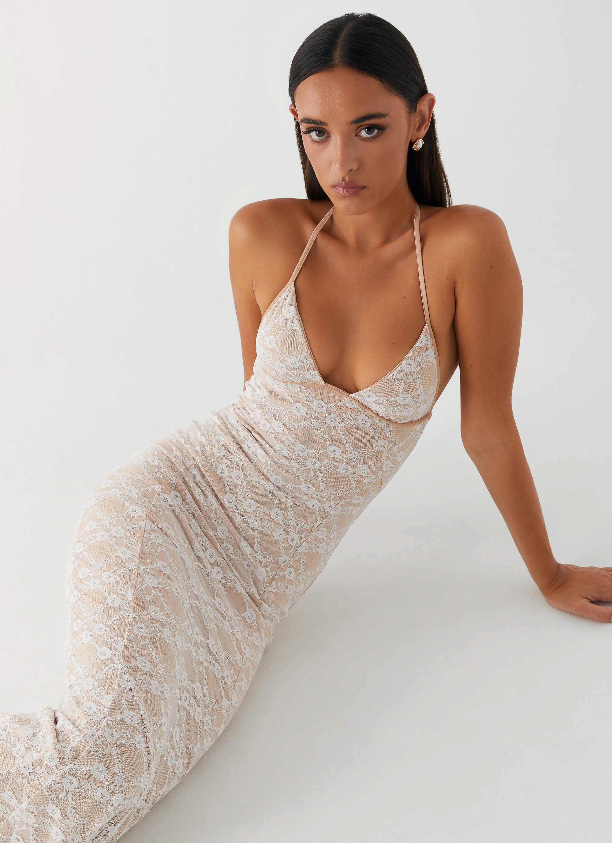 Summer Fashion Minimal Comfort Jolina Lace Maxi Dress - White