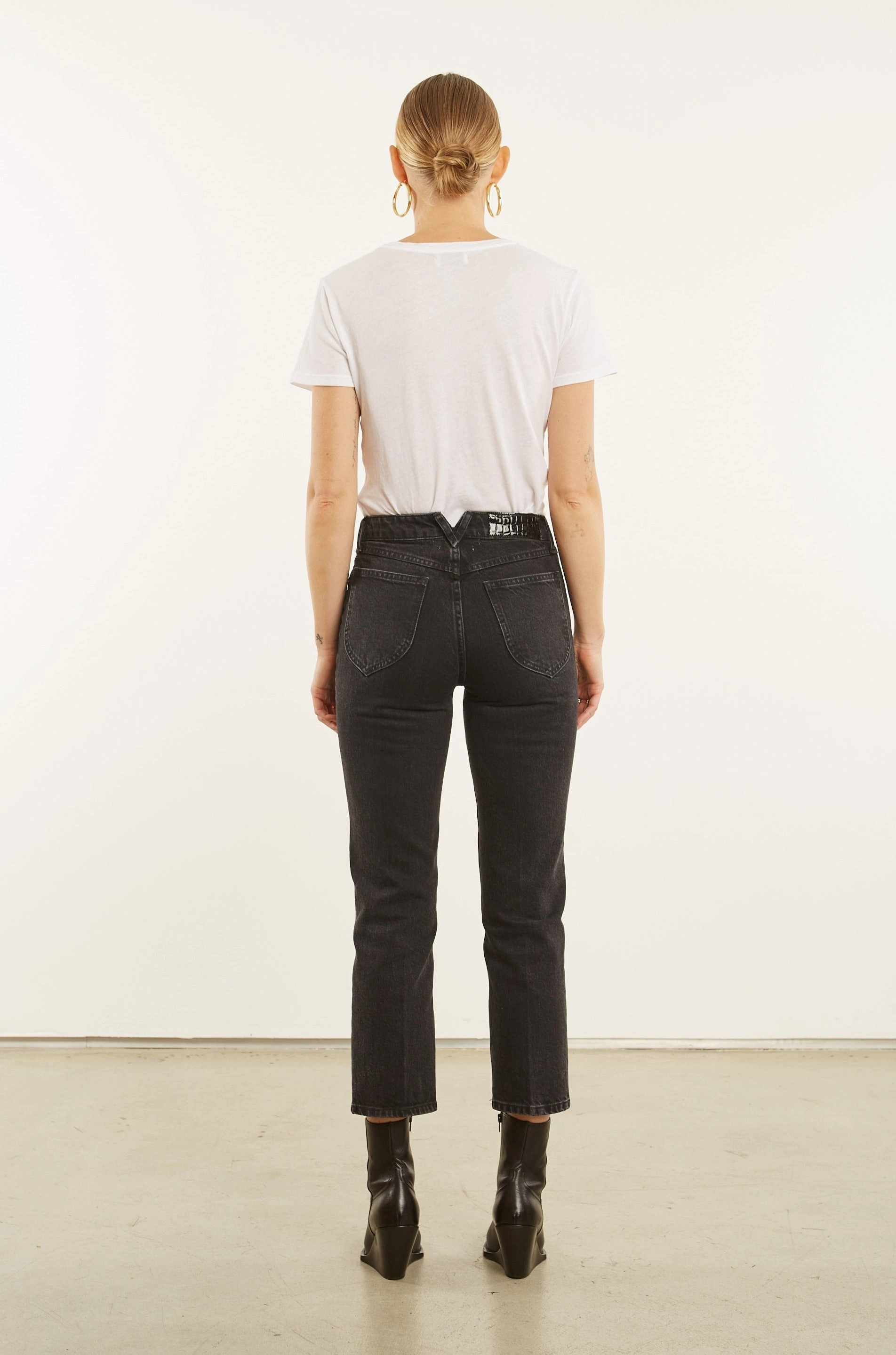 Jones Crop Straight Leg Denim HoodedVersion Long Sleeve Shirt