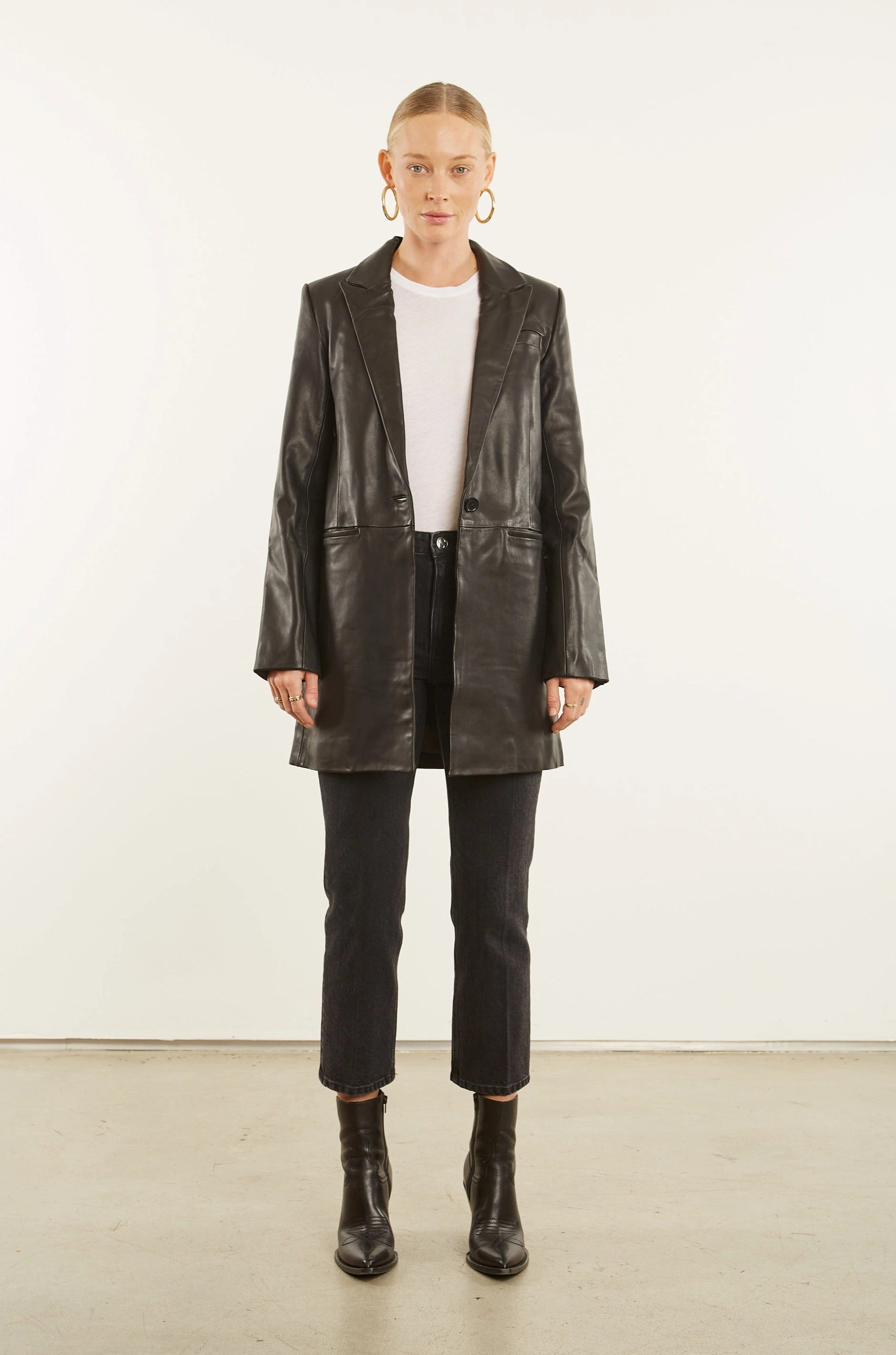 Jones Crop Straight Leg Denim Layered Shoulder
