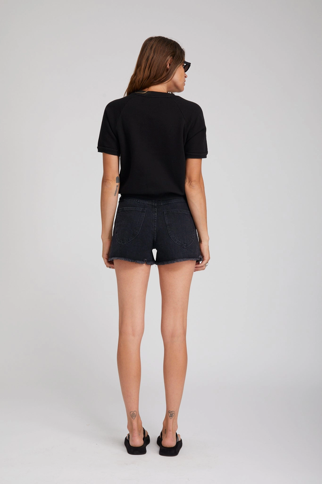 Jones Denim Cut Off Shorts ThermalRegulation ribbed texture