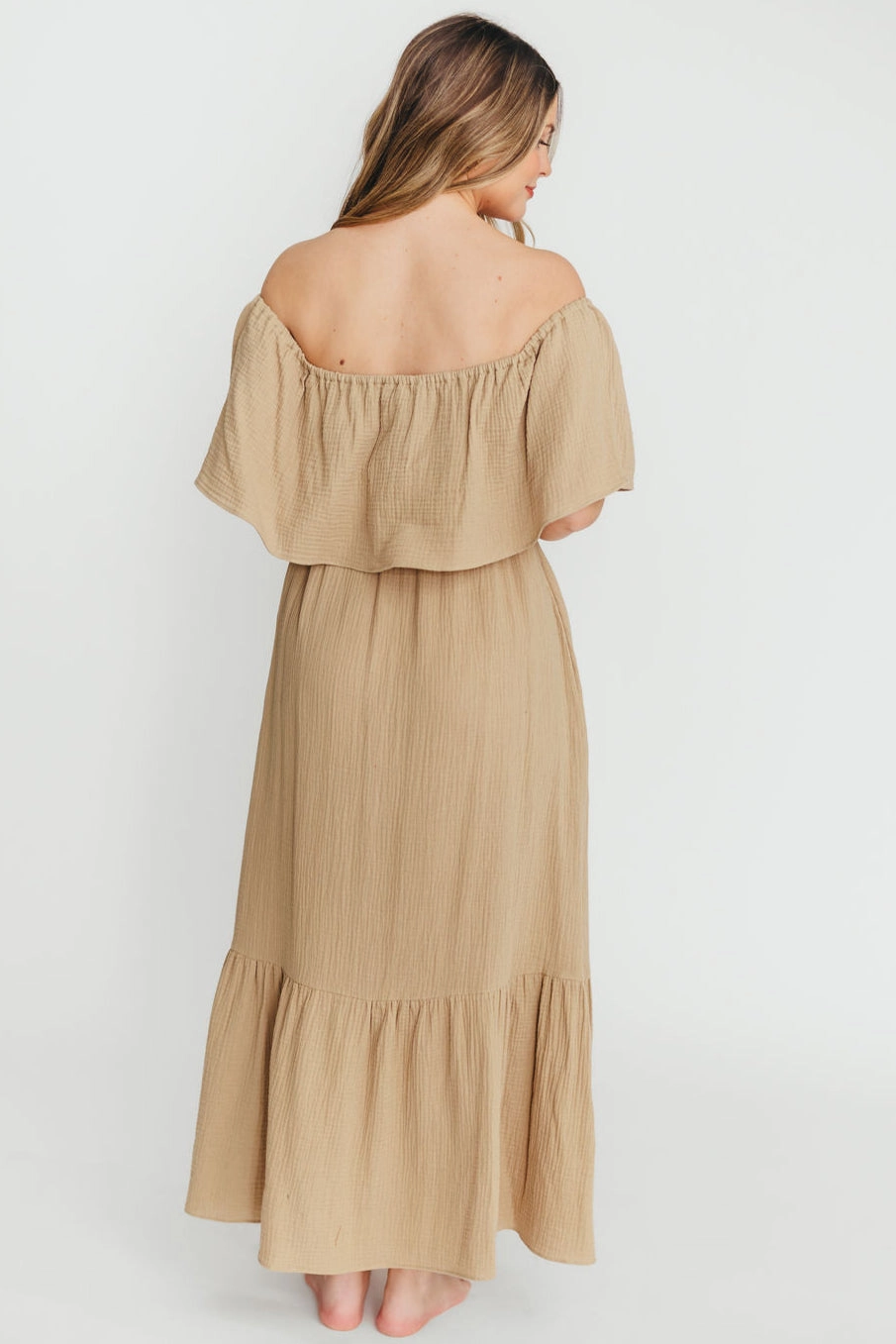 Josie 100% Cotton Maxi Dress in Khaki Daywear Comfort