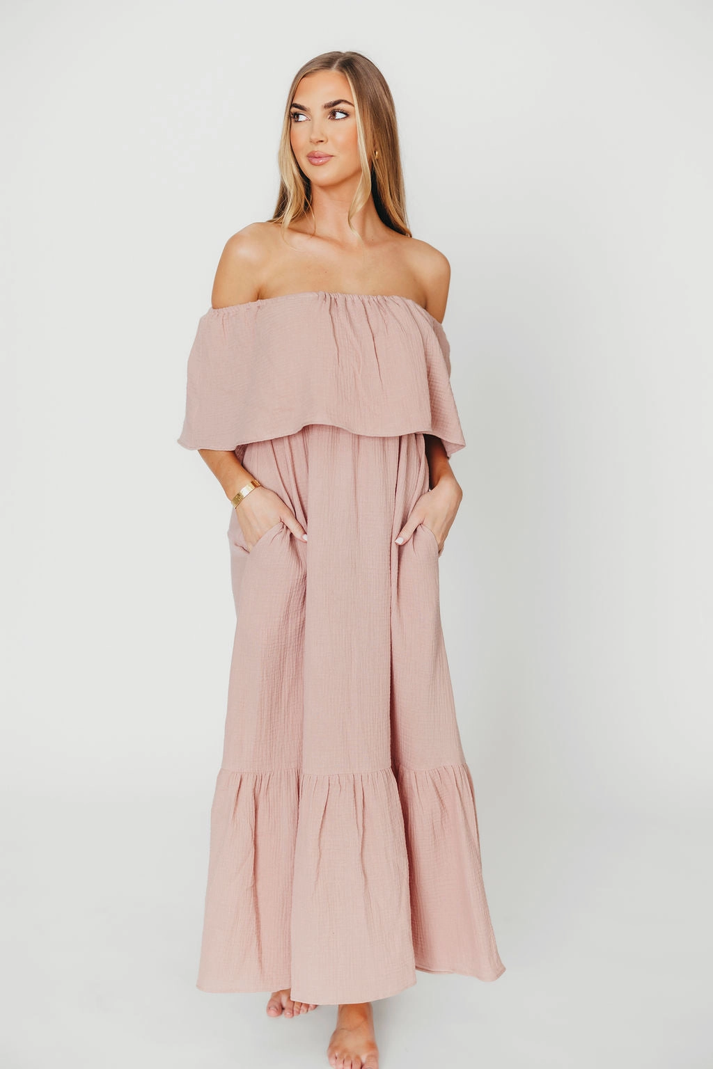 Josie 100% Cotton Maxi Dress in Rose - Bump & Nursing Friendly *Final-Sale* Trend Glow Calm Finish