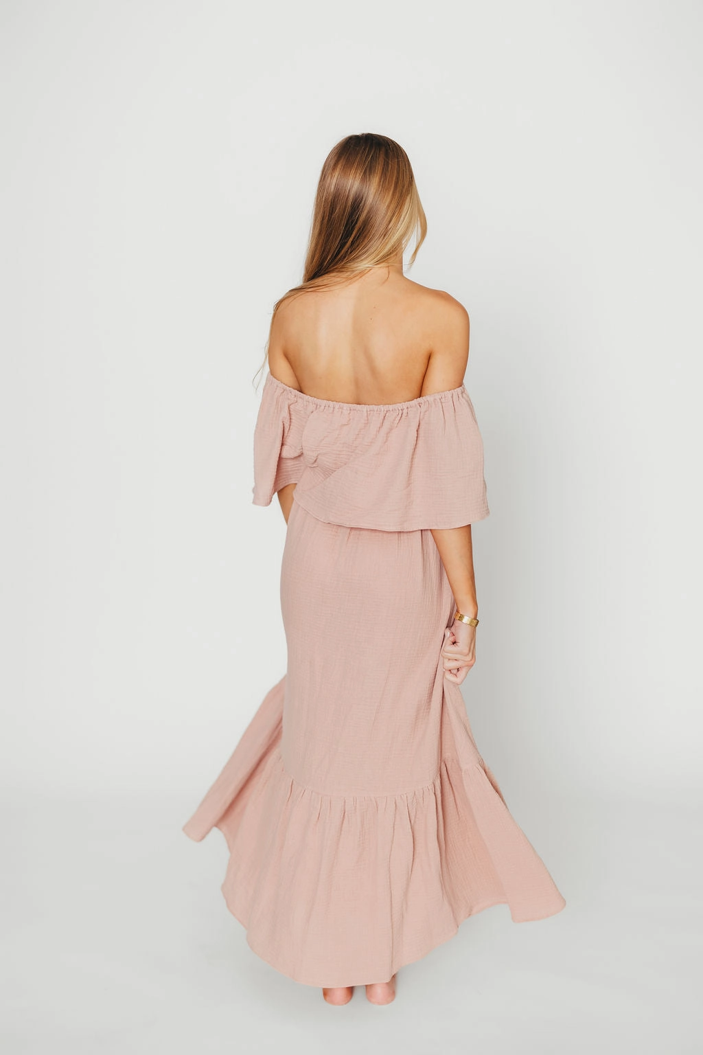 Josie 100% Cotton Maxi Dress in Rose - Bump & Nursing Friendly *Final-Sale* Shine Moment Empire Waist