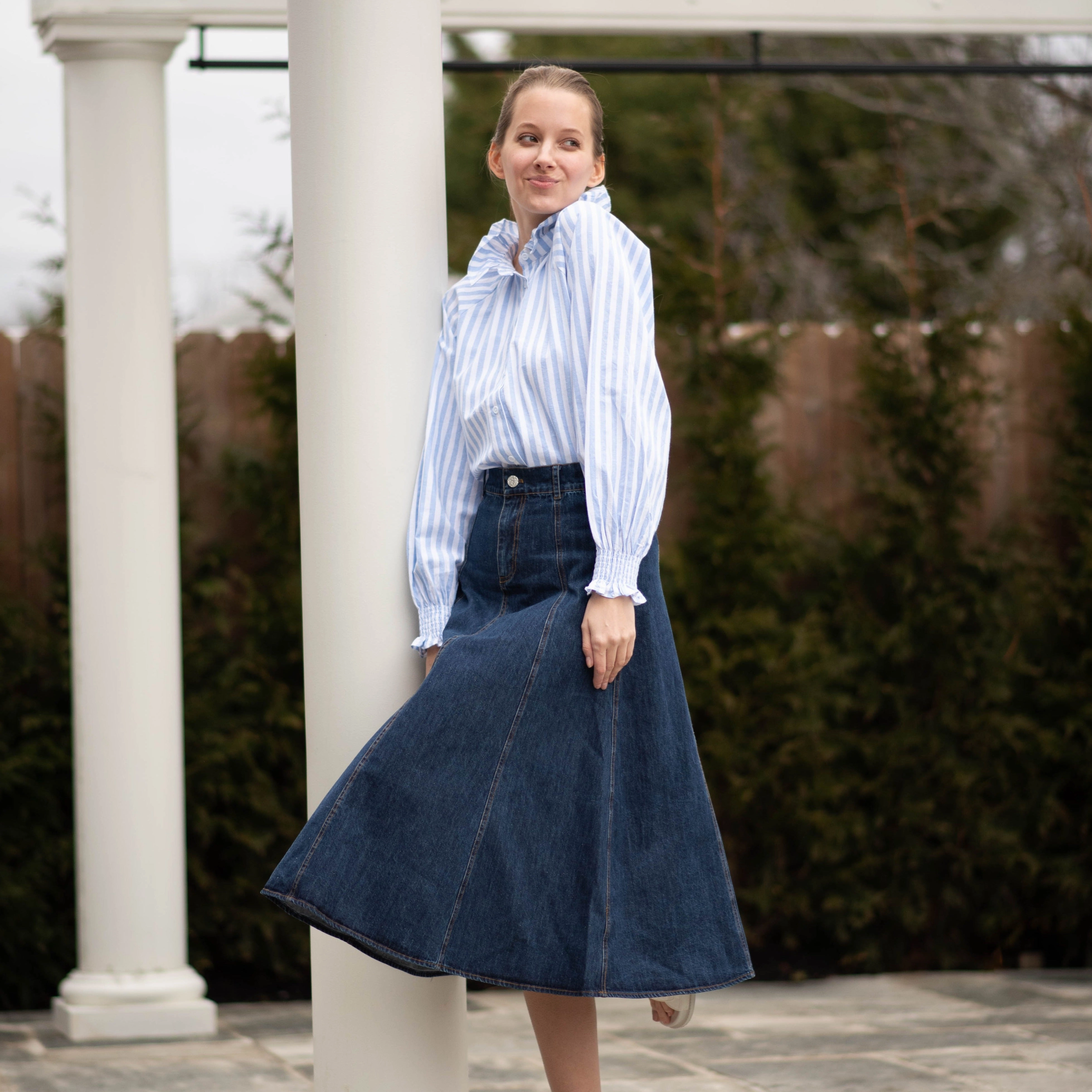 Casual Edge Jules Denim Panel Skirt