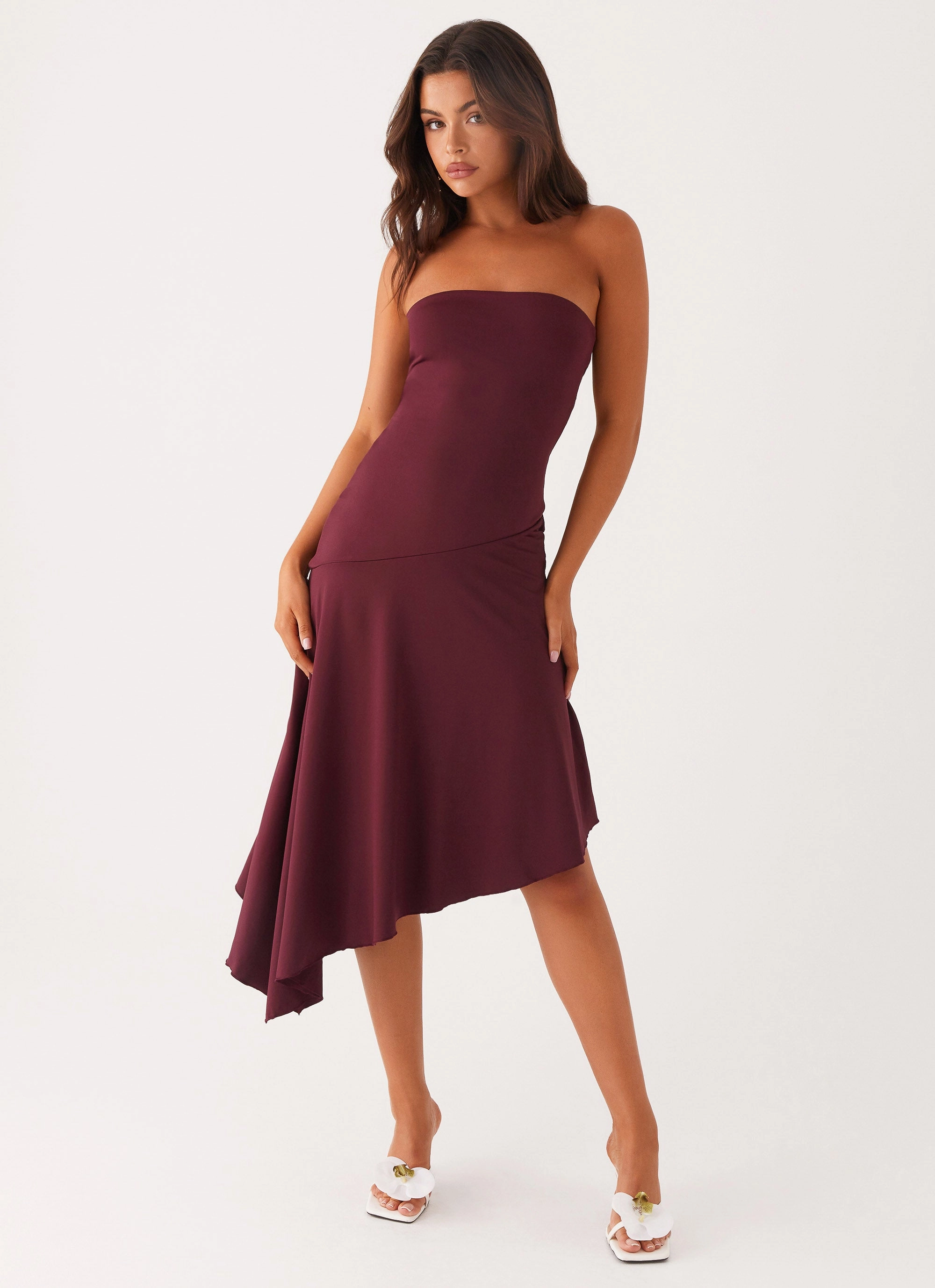 Style Option Modern Cut Juliana Midi Dress - Mulberry