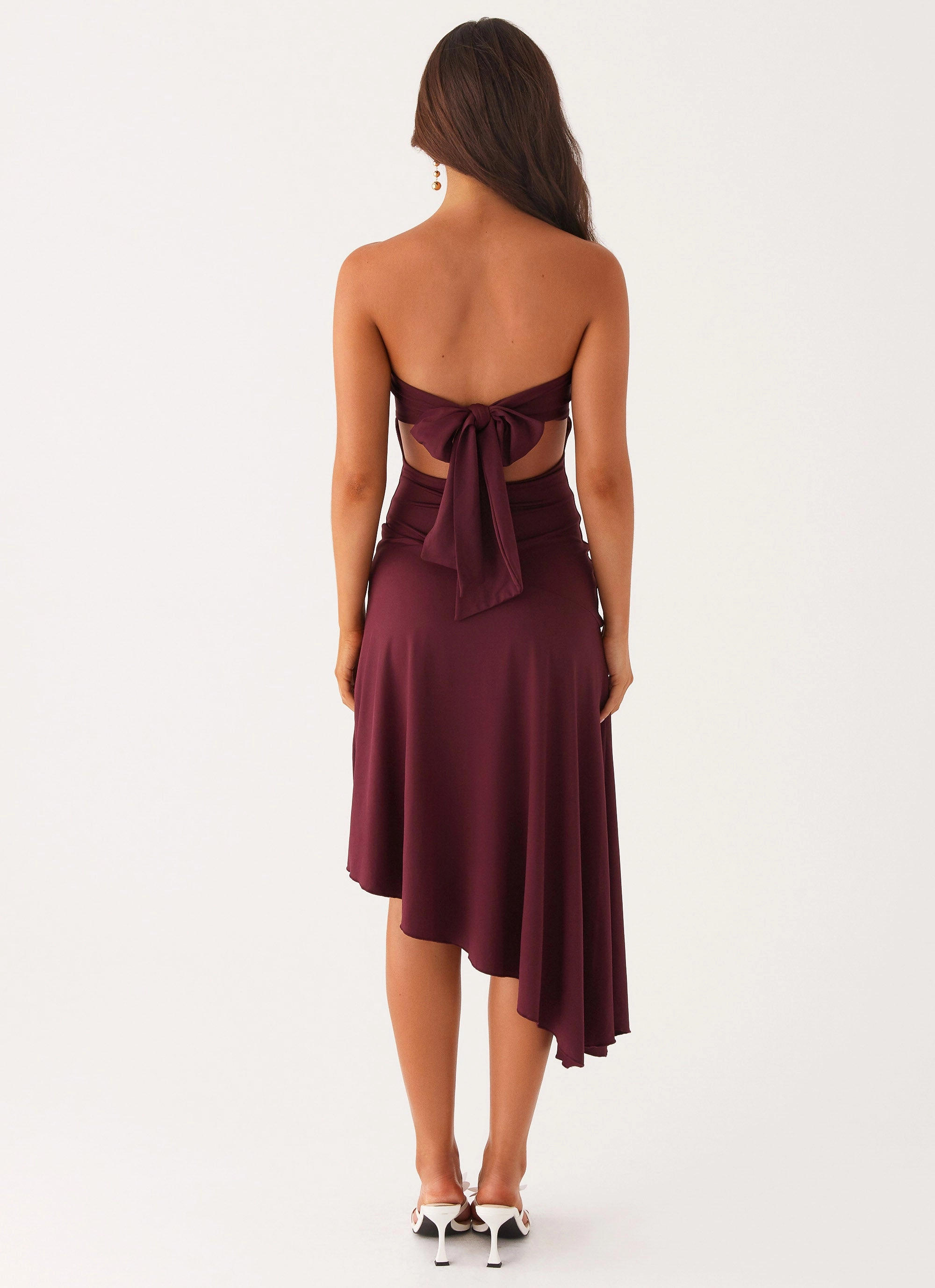 Floral Pattern Juliana Midi Dress - Mulberry