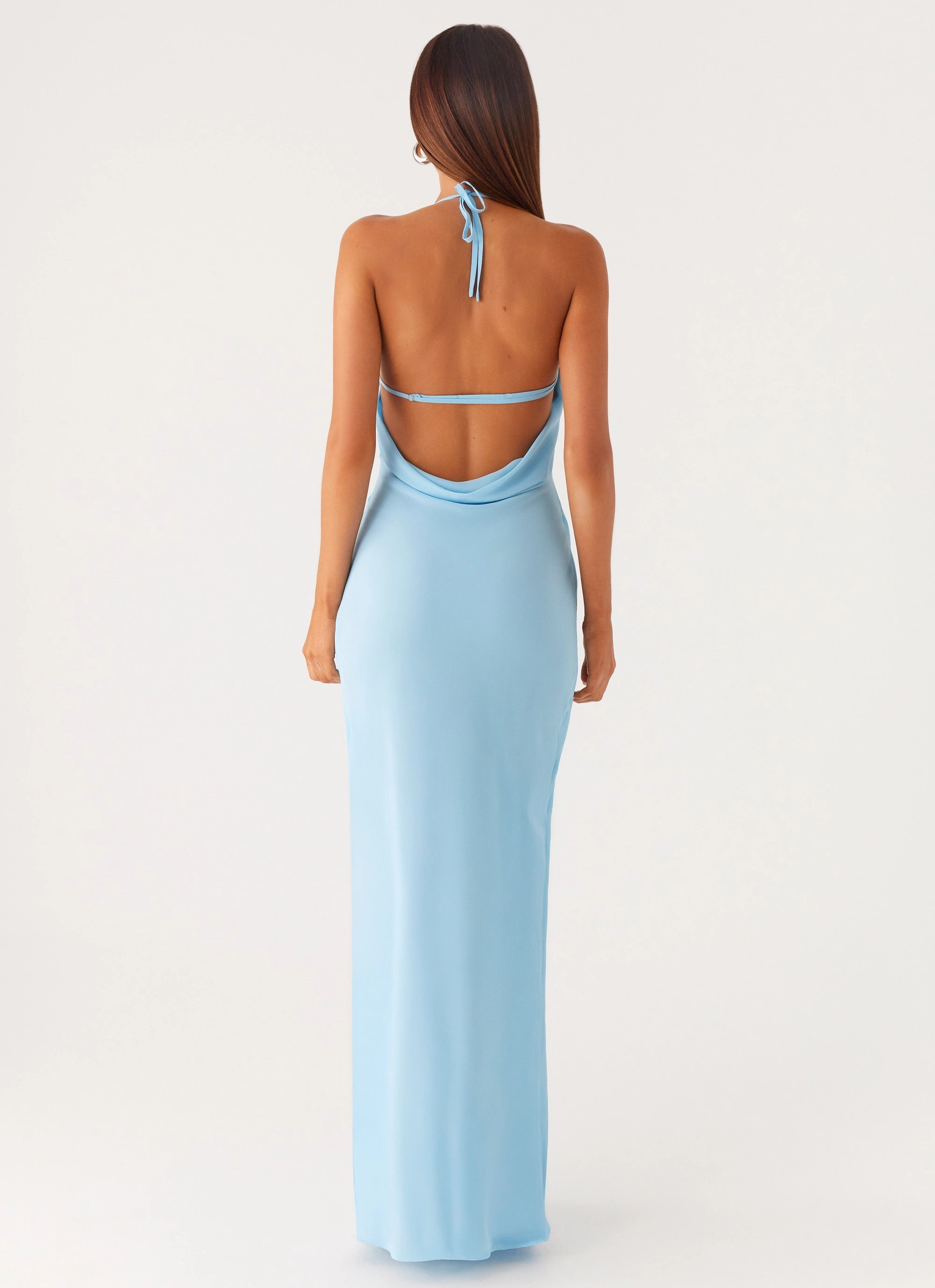 Grace Walk Just A Kiss Cowl Maxi Dress - Turquoise