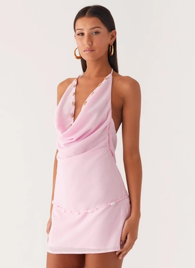 Blue Sky Vacation Vibes Just for Love Mini Dress - Baby Pink