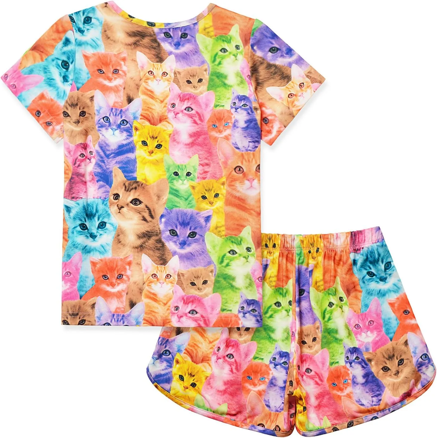 Jxstar Classic Girls Short-Sleeved Pajamas Two-Piece Summer Pj Sets 3-13Y