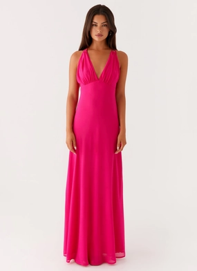 Kacia Maxi Dress - Fuchsia Fashionable Layers