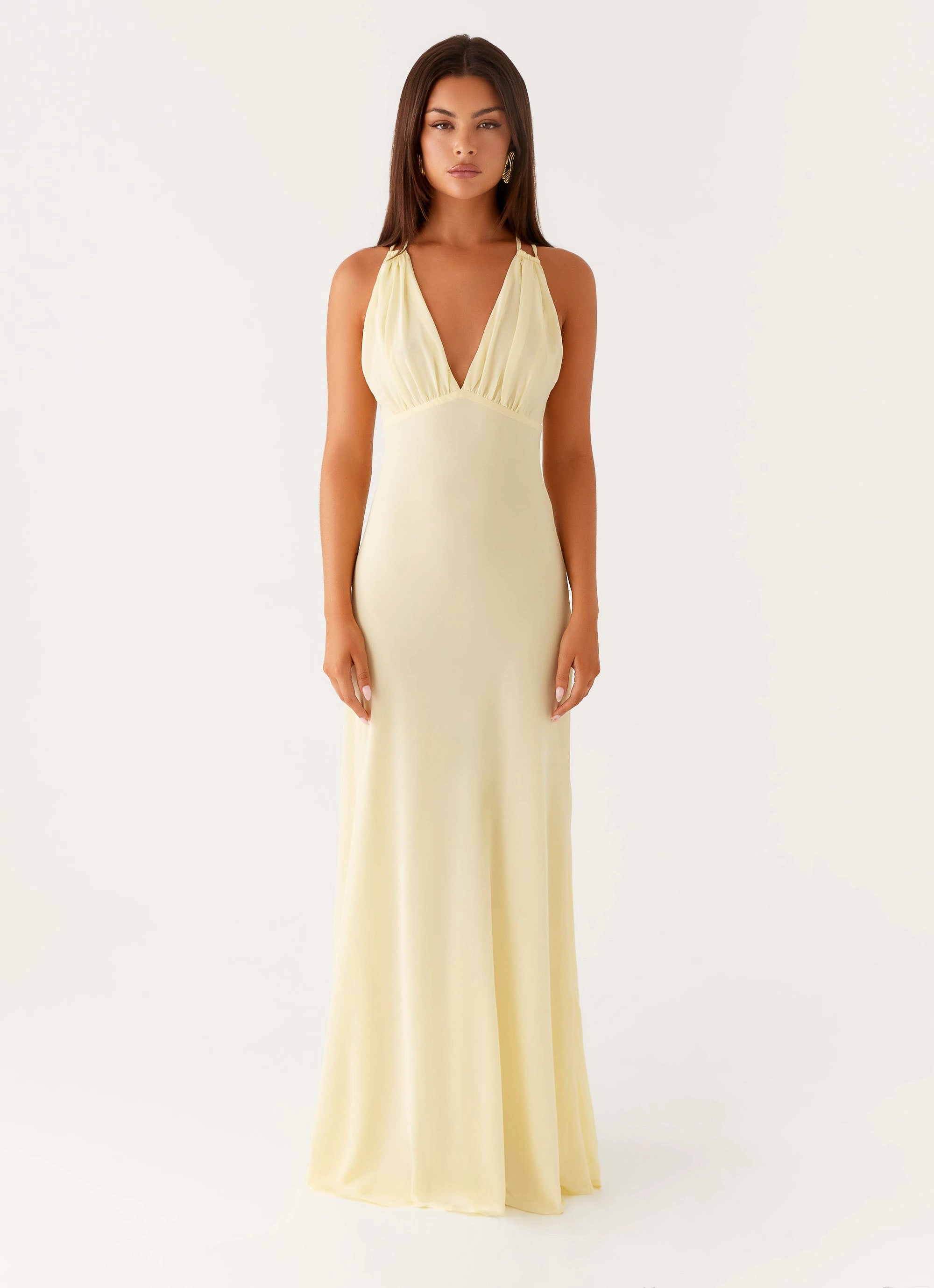 Kacia Maxi Dress - Lemon Soft Air Perfect Look