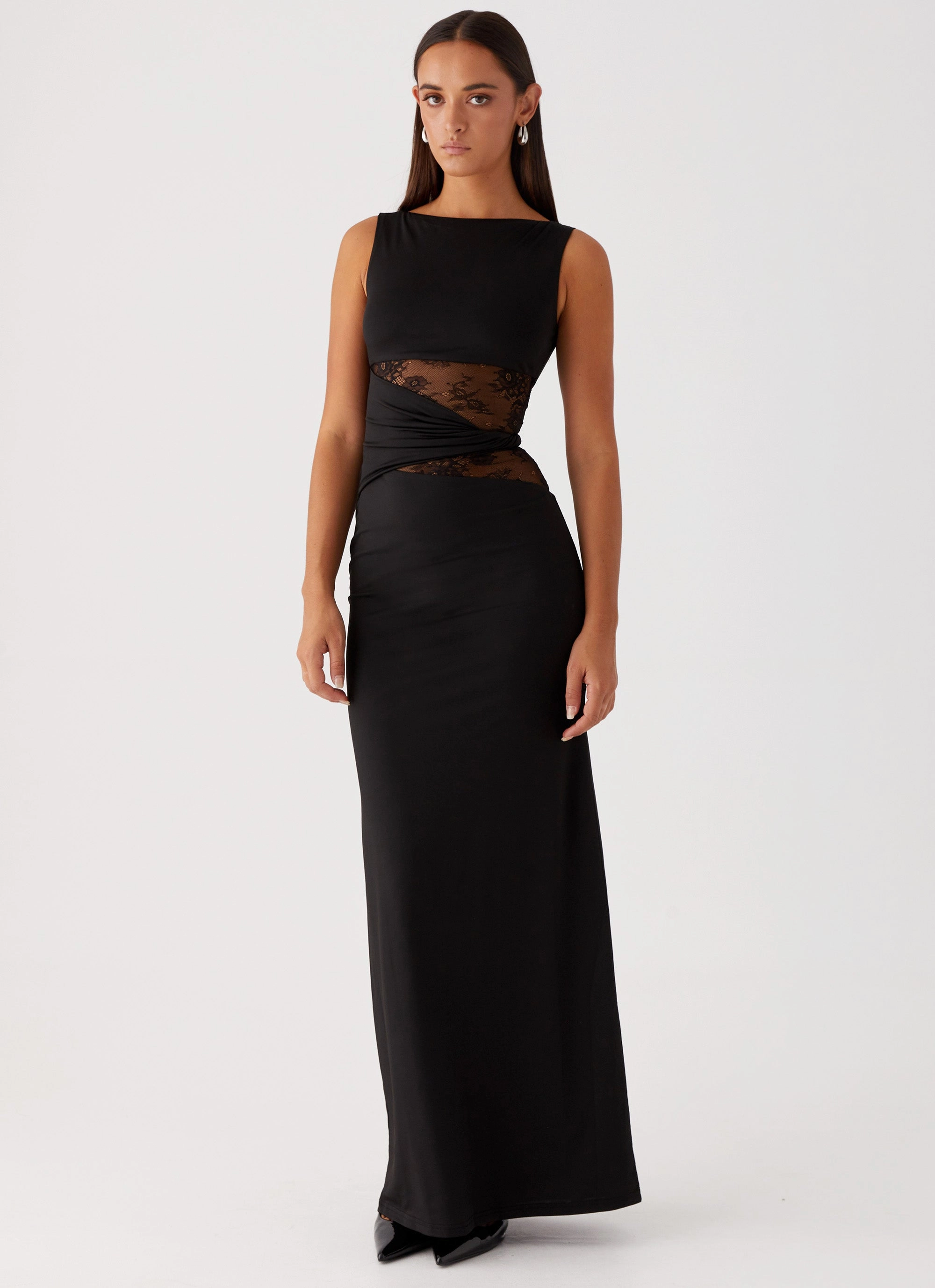 Karma Maxi Dress - Black Elegant formal outfit Clean Chic