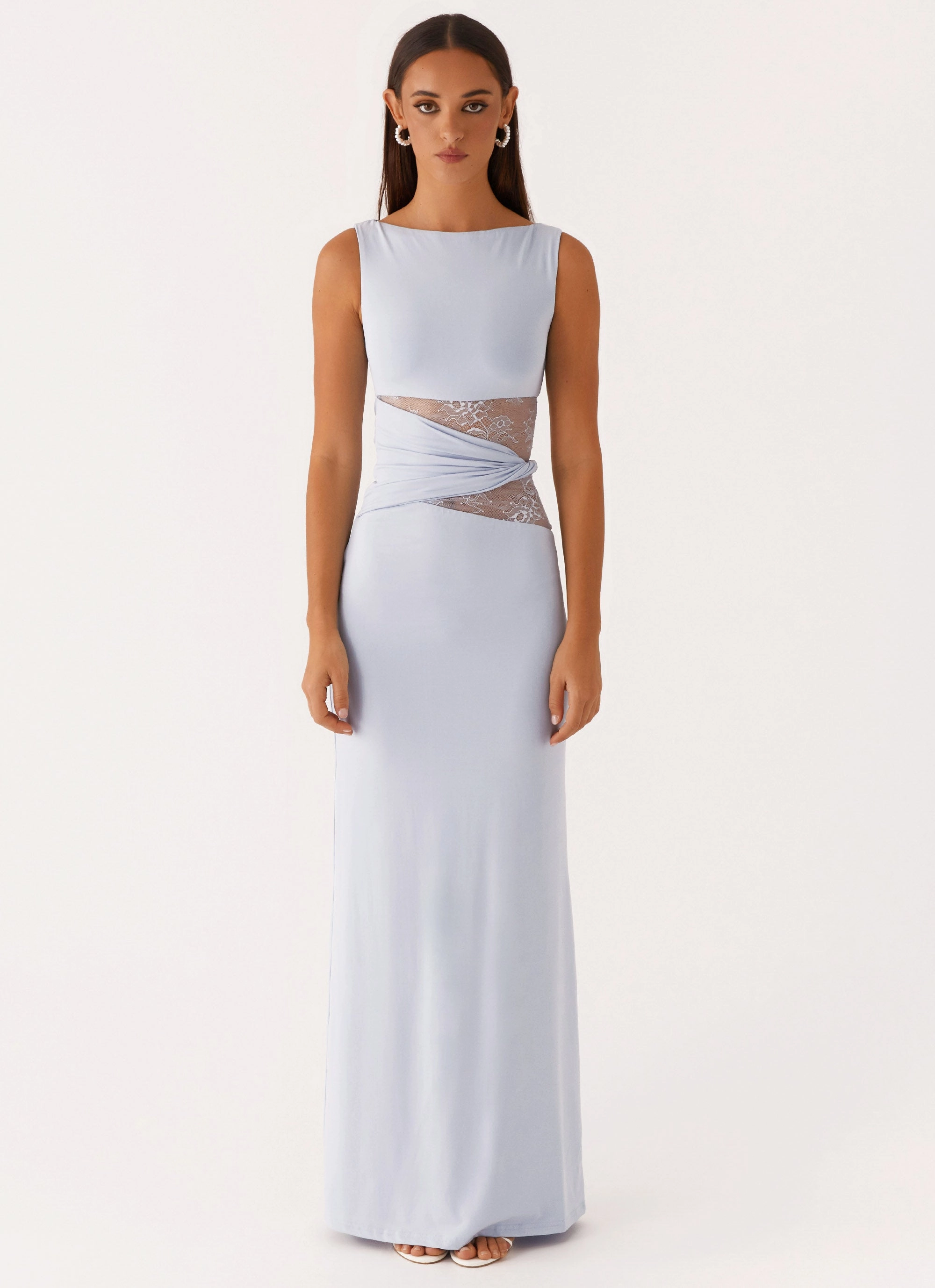 Karma Maxi Dress - Blue Polished Form Clean Texture