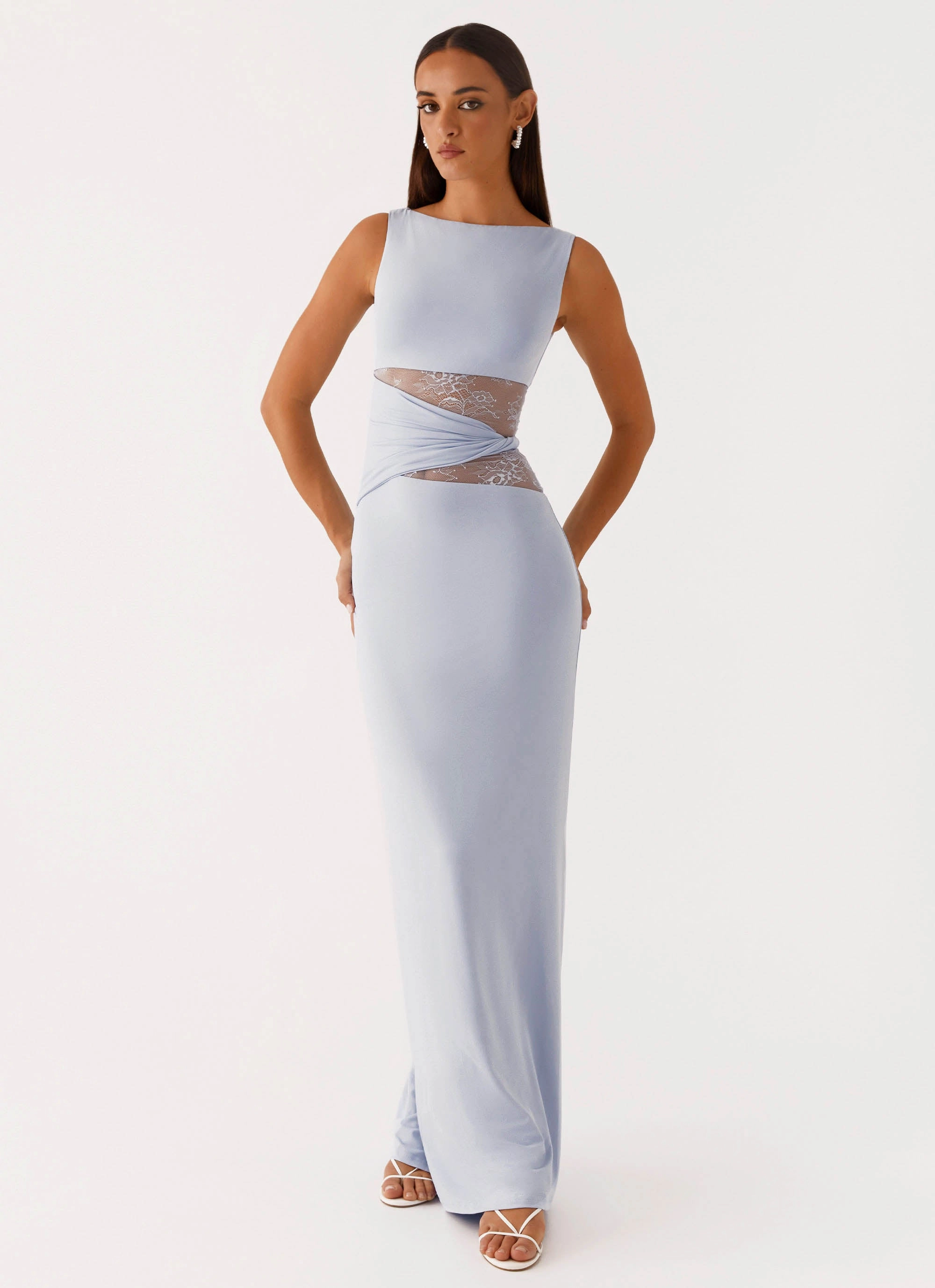 Soft Hue Light material Karma Maxi Dress - Blue