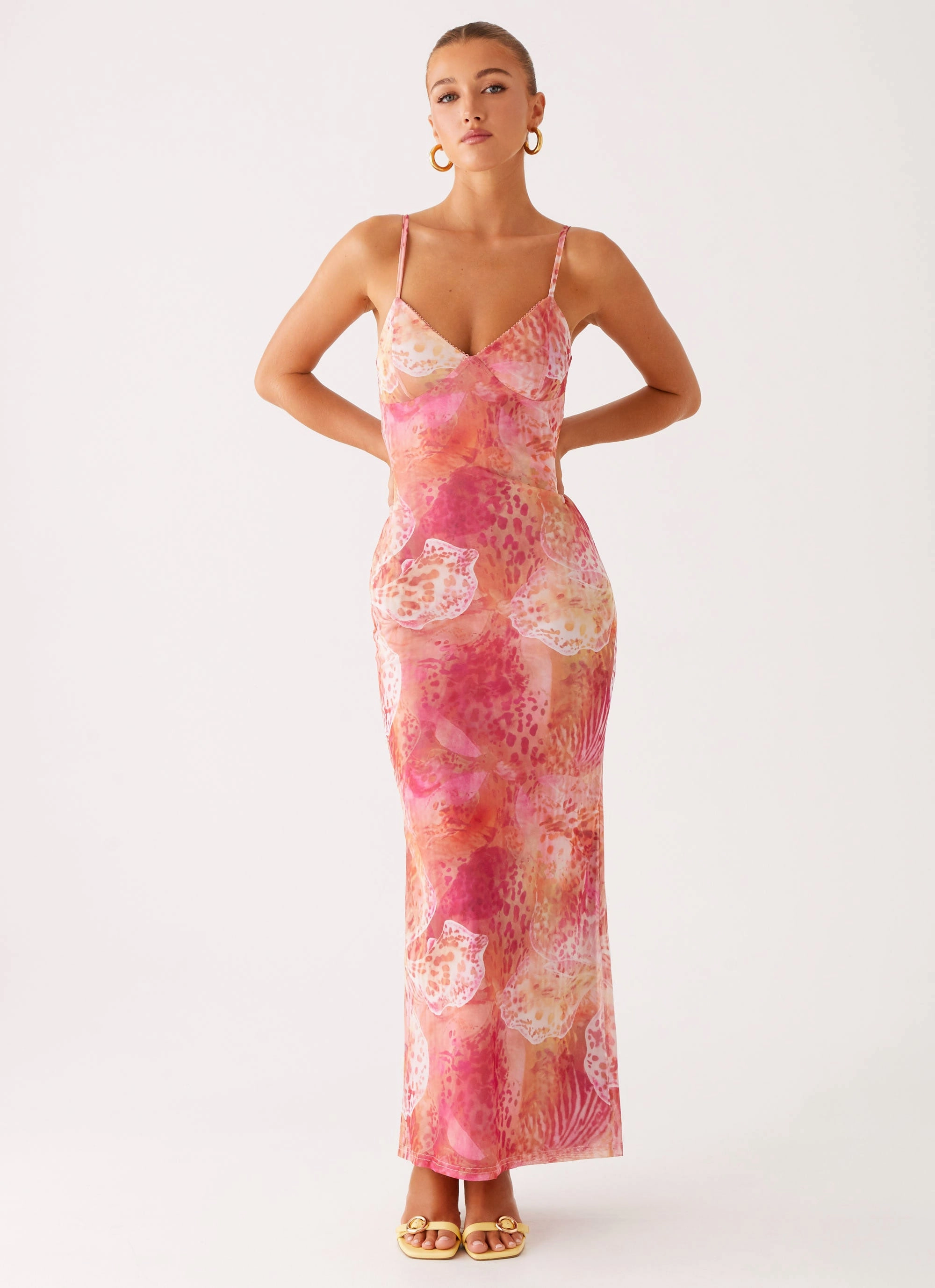 Day Outfit Comfort Layer Kasey Midi Dress - Flamingo Fling