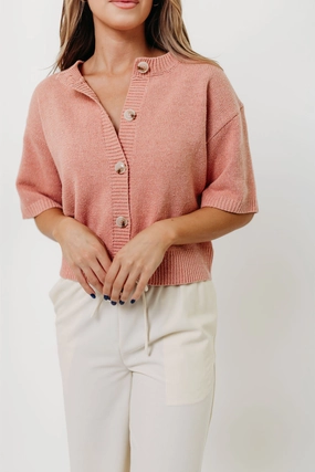 Softened Edges Katalina Cardigan Top in Pink