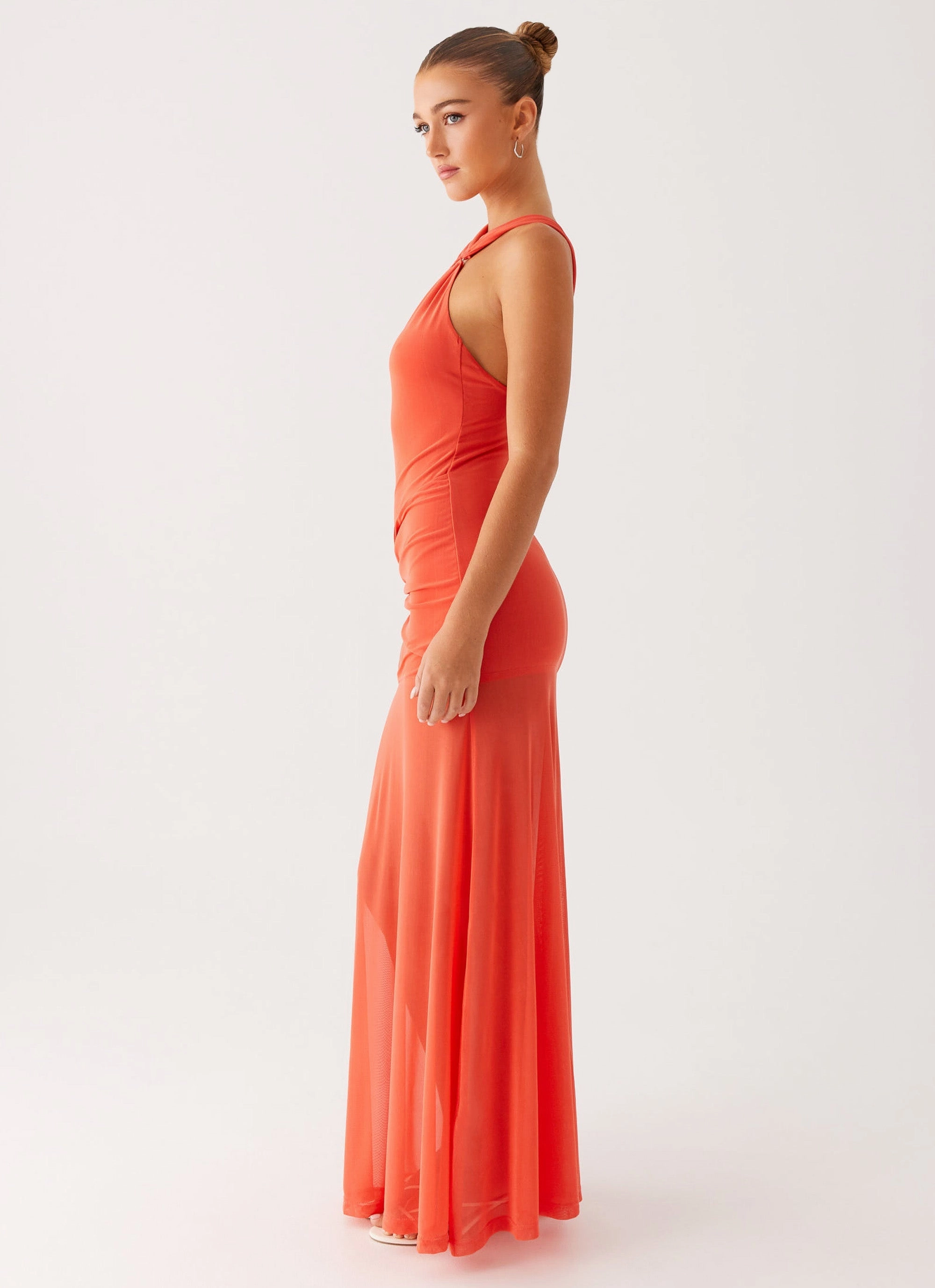 Dreamy Texture Heritage-Brand Kavala Maxi Dress - Coral