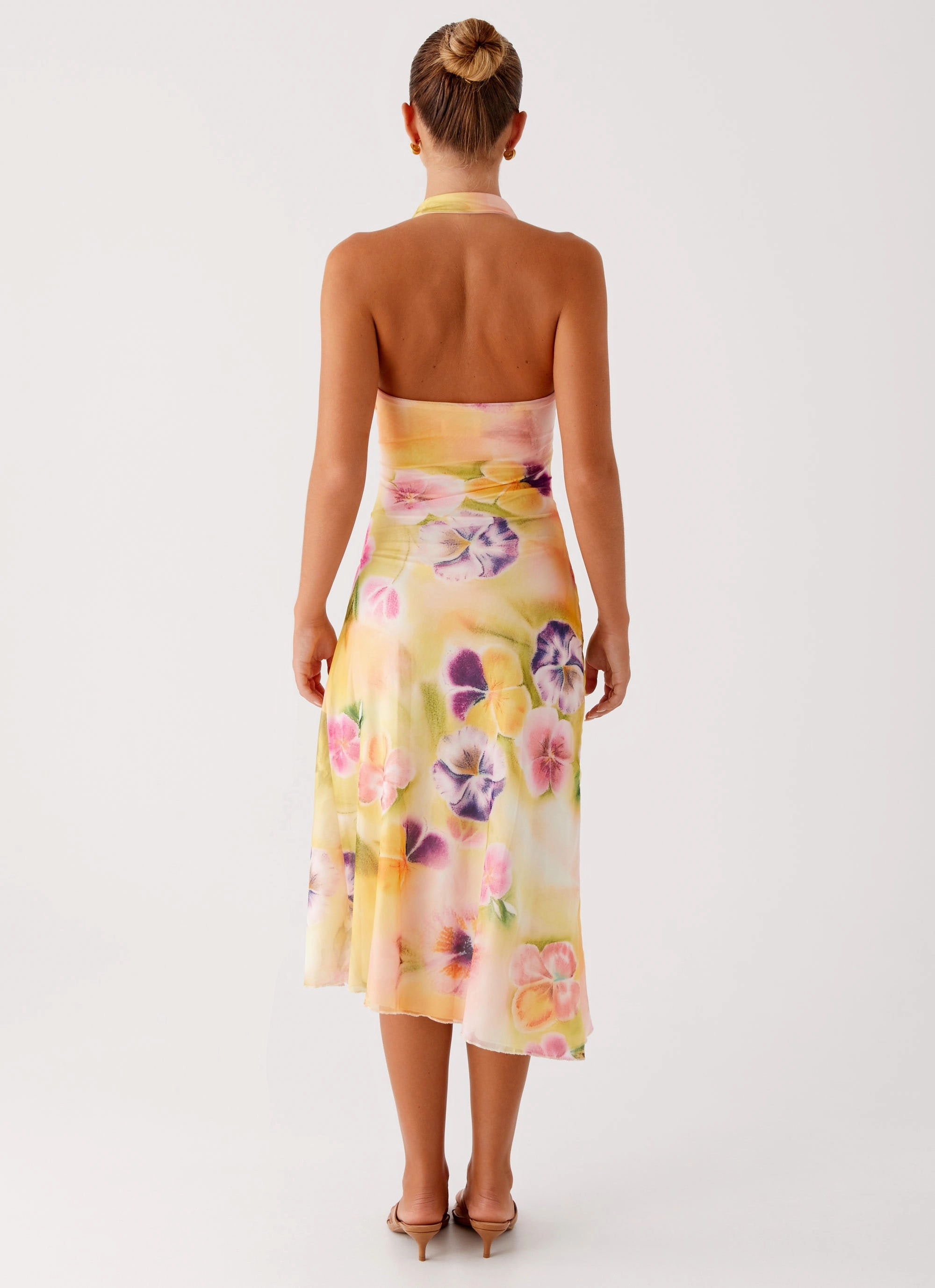 Flattering Waist Kayce Midi Dress - Sunburst Floral