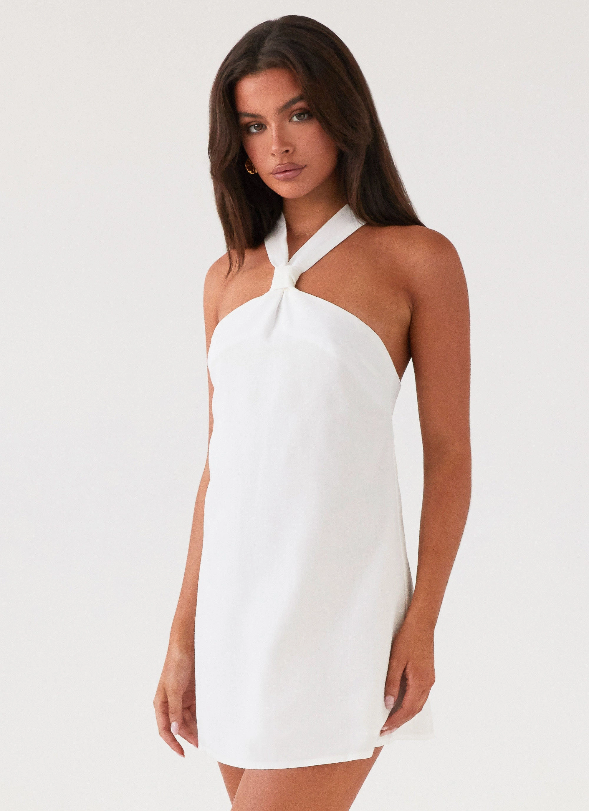 Flattering Look Wear Outfit Core Keira Linen Mini Dress - White