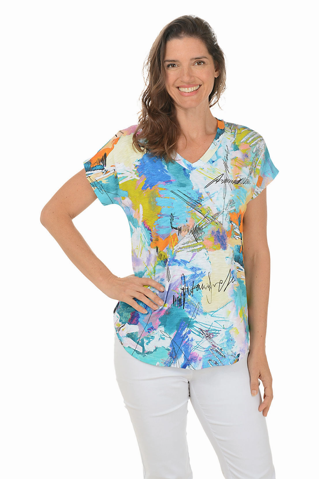 Kelly V-Neck Short Sleeve Tee Quick Dry Technology AntiOdorTechnology