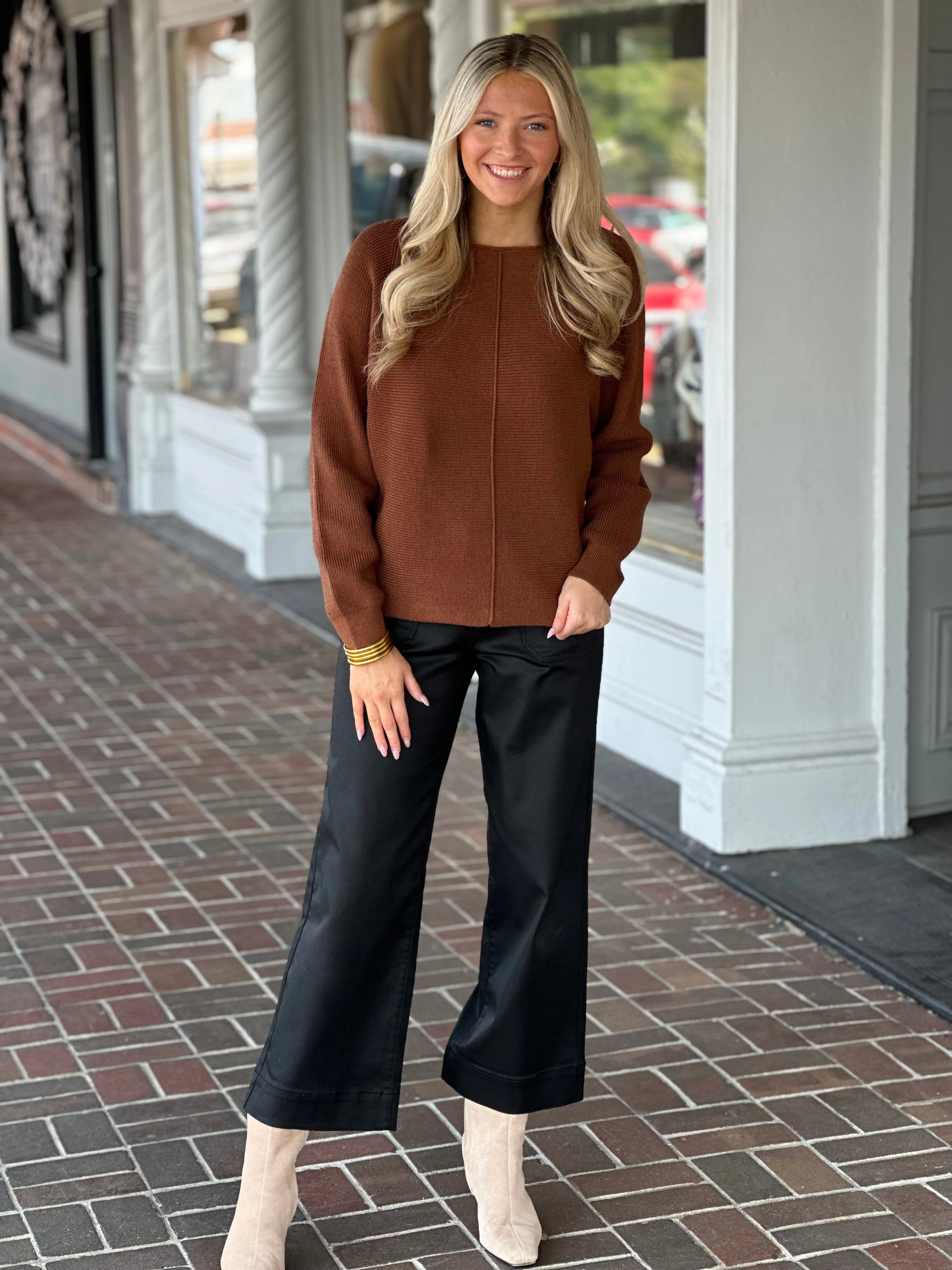 Kerisma Assima Sweater in Brownie Wrinkle Resistant Finish MultiDirectionalStretch