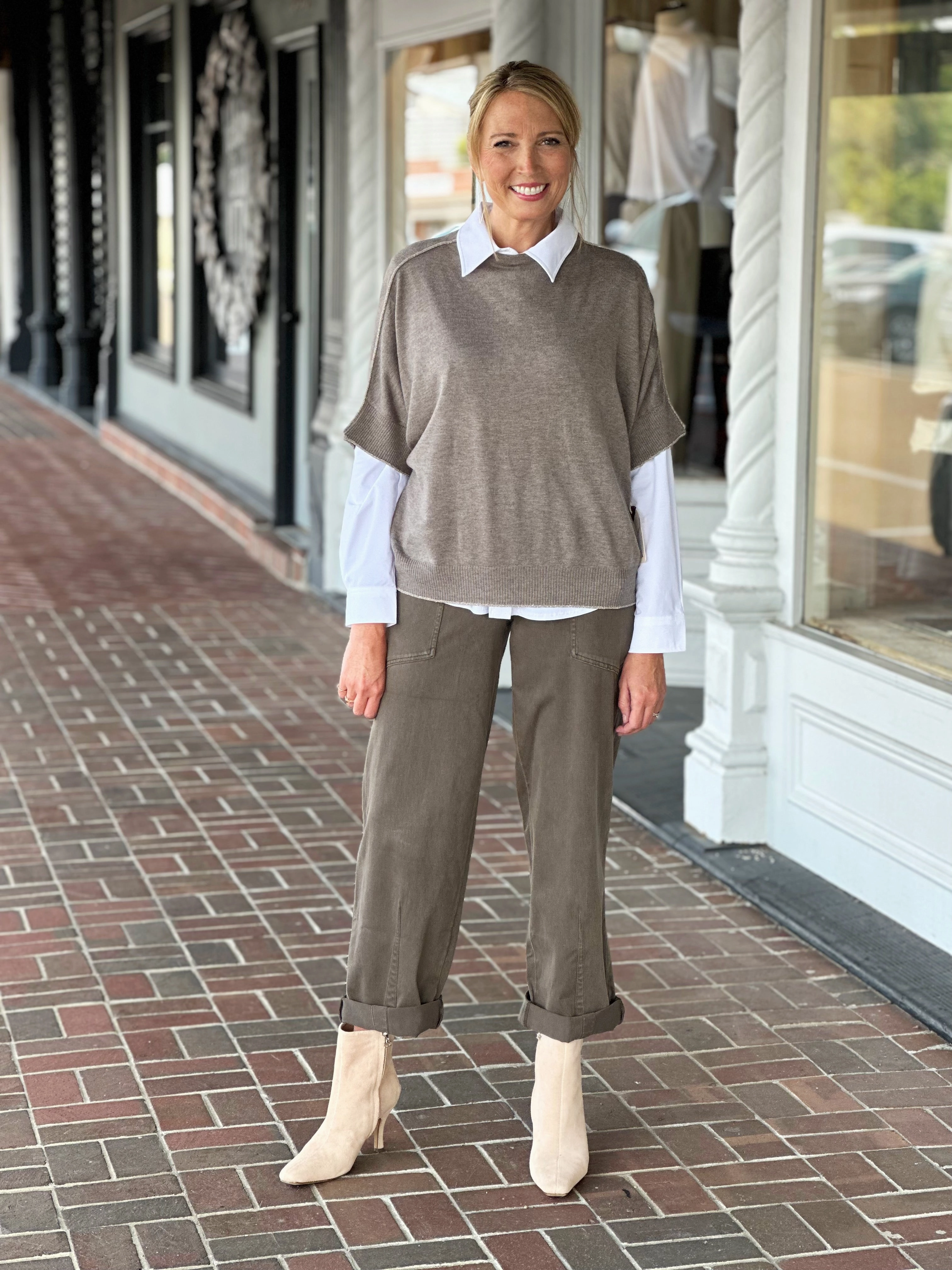 NonScratchyLining Kerisma Fawn Mock Top in Brown