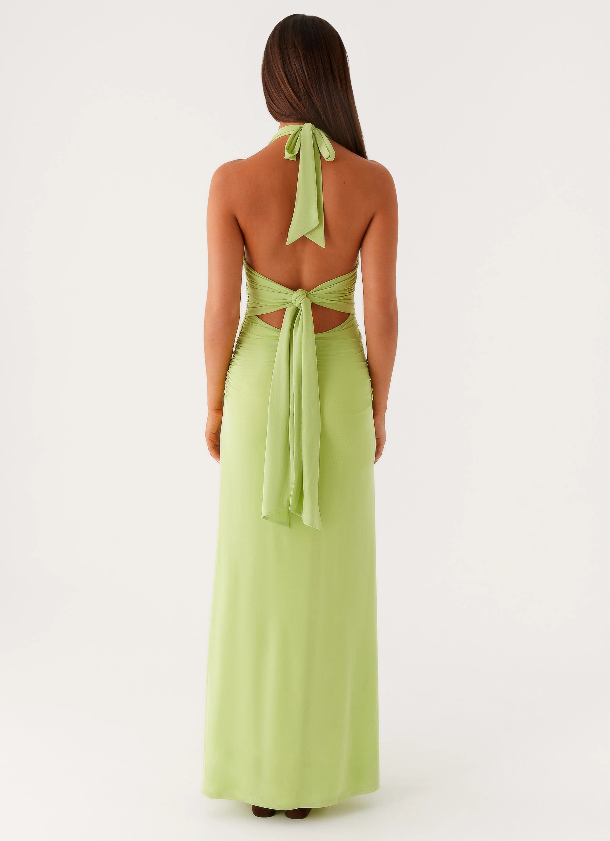 Kerrie Maxi Dress - Lime Airy Drape Basic essential
