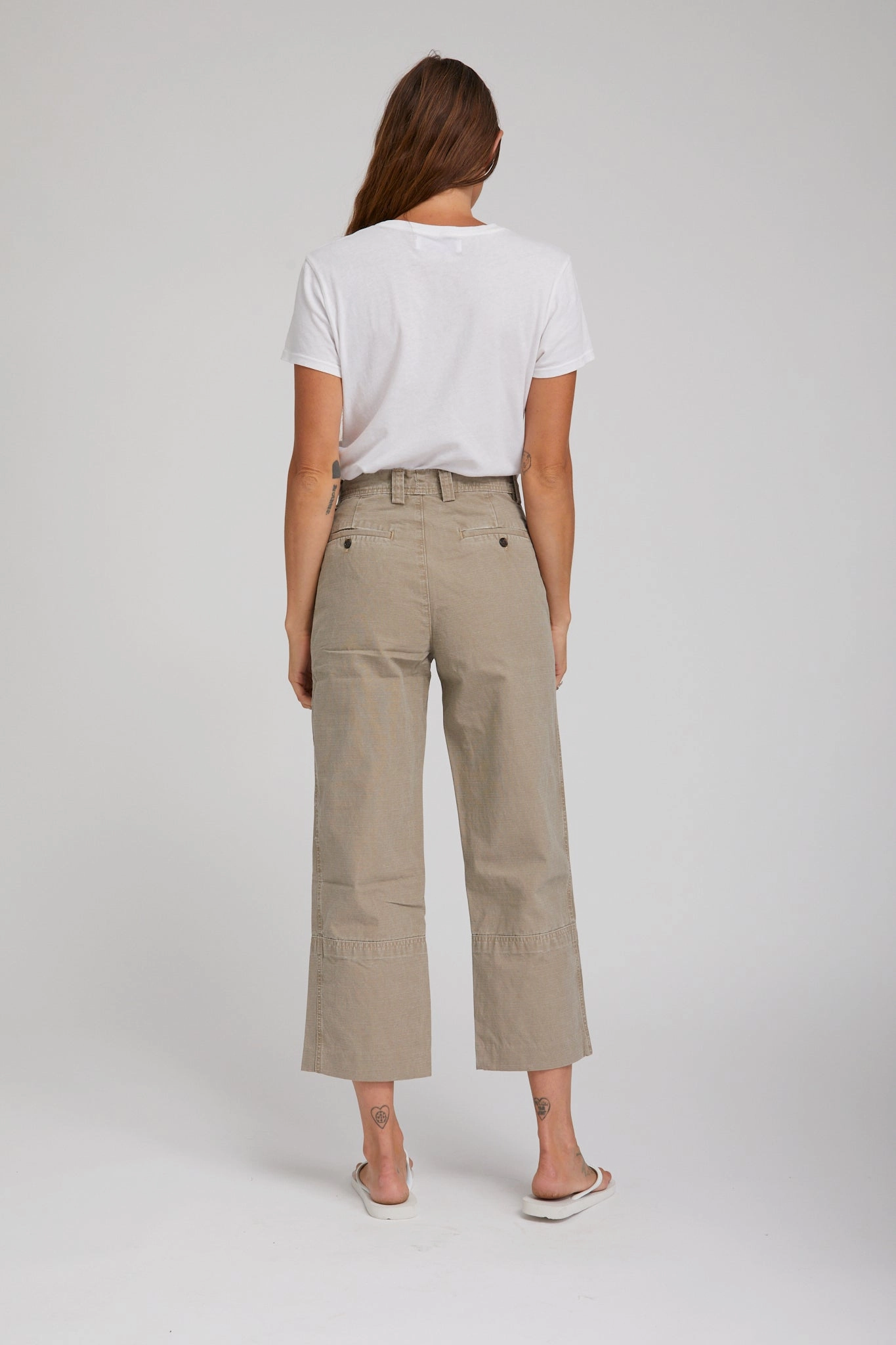 Khaki Classic Cotton Pants Flattering Look Outdoor Fit