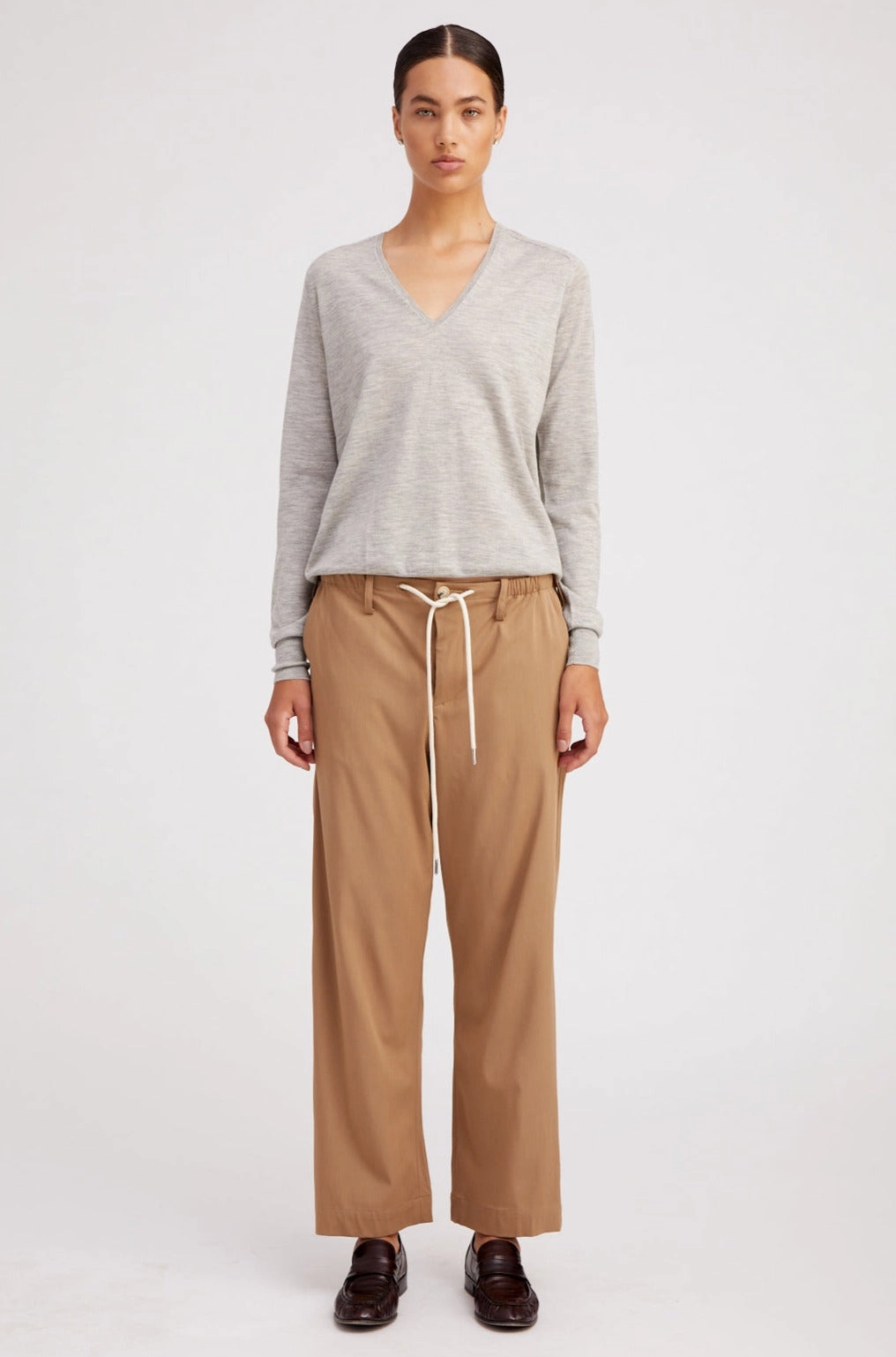 Khaki Drawstring Trousers Urban appeal