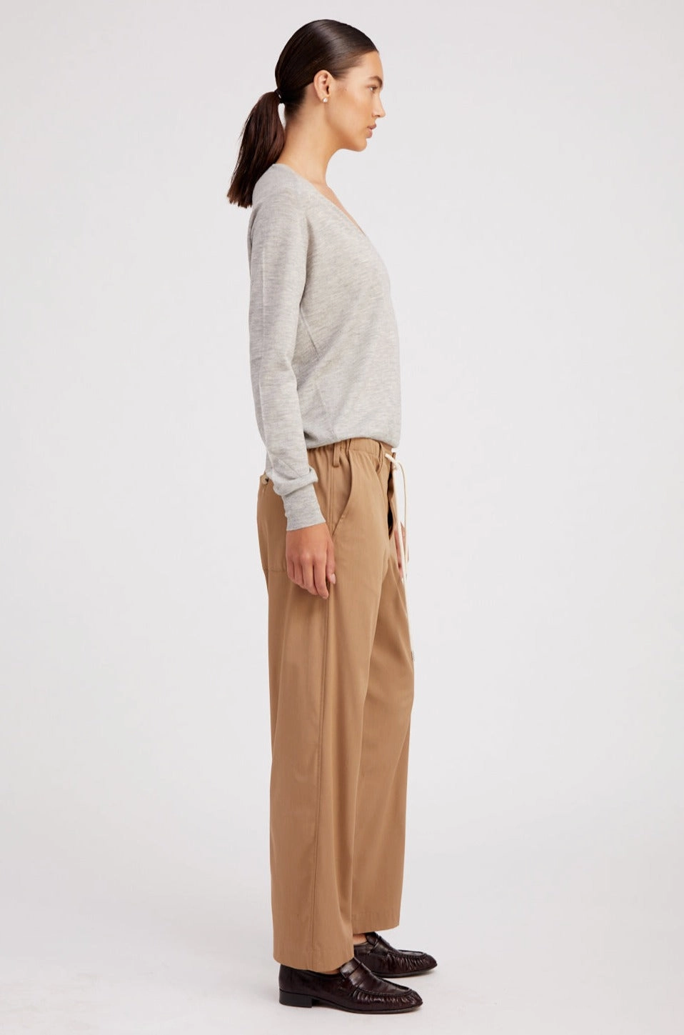 Gusseted Crotch Stay Dry Khaki Drawstring Trousers